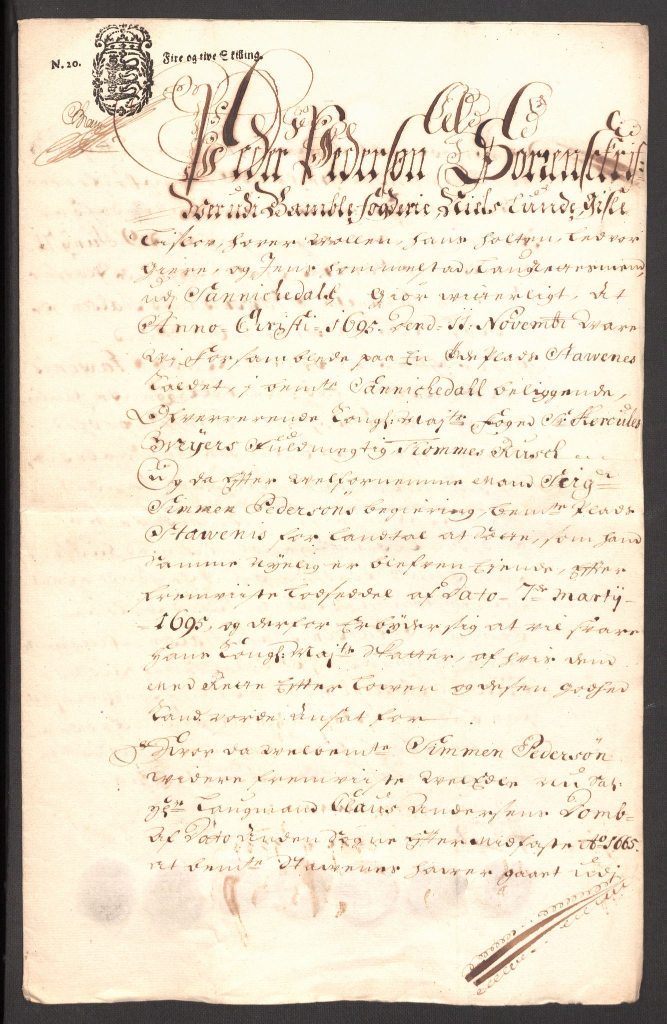 Rentekammeret inntil 1814, Reviderte regnskaper, Fogderegnskap, AV/RA-EA-4092/R36/L2102: Fogderegnskap Øvre og Nedre Telemark og Bamble, 1699, s. 93