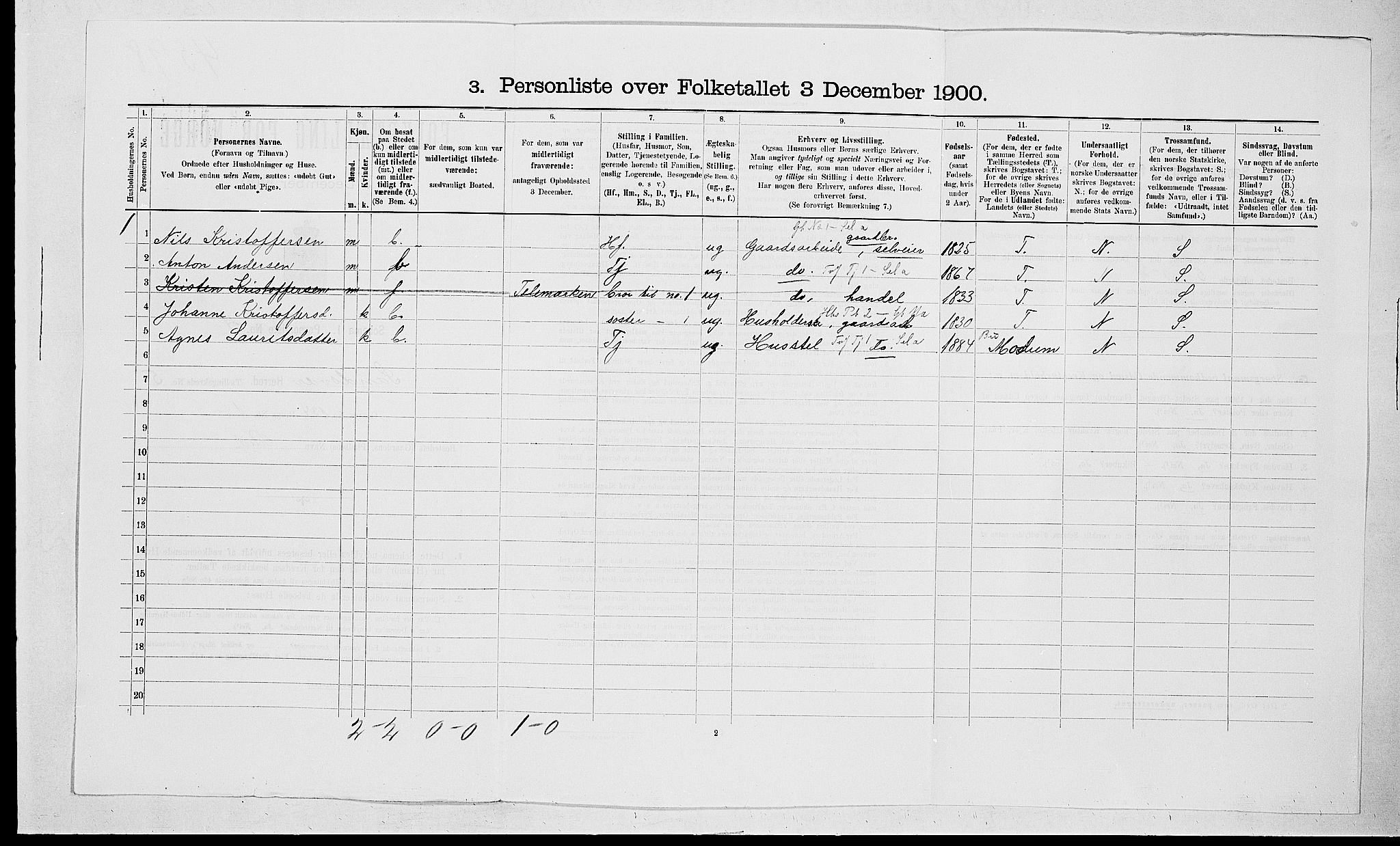 RA, Folketelling 1900 for 0629 Sandsvær herred, 1900, s. 597