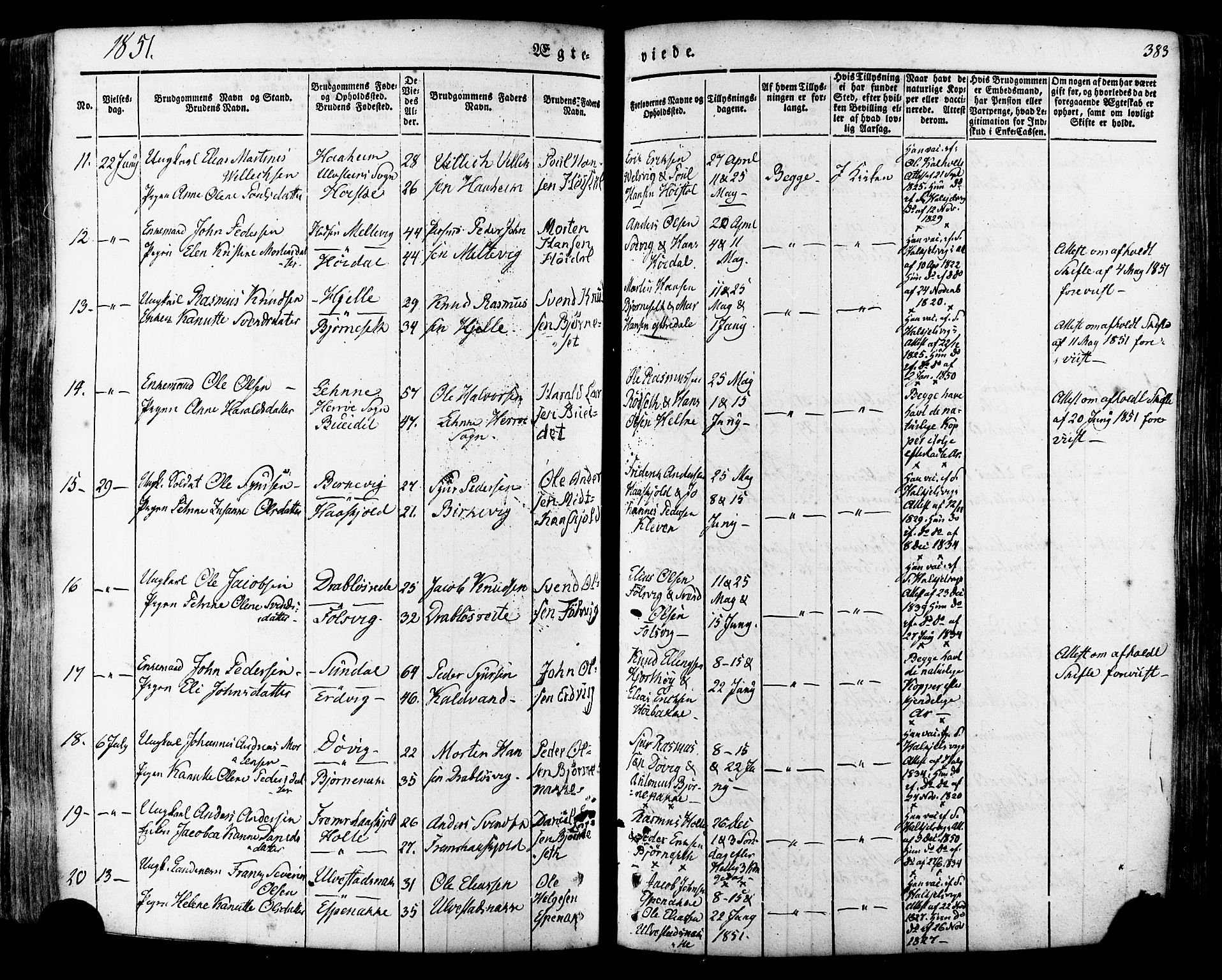 Ministerialprotokoller, klokkerbøker og fødselsregistre - Møre og Romsdal, SAT/A-1454/511/L0140: Ministerialbok nr. 511A07, 1851-1878, s. 383