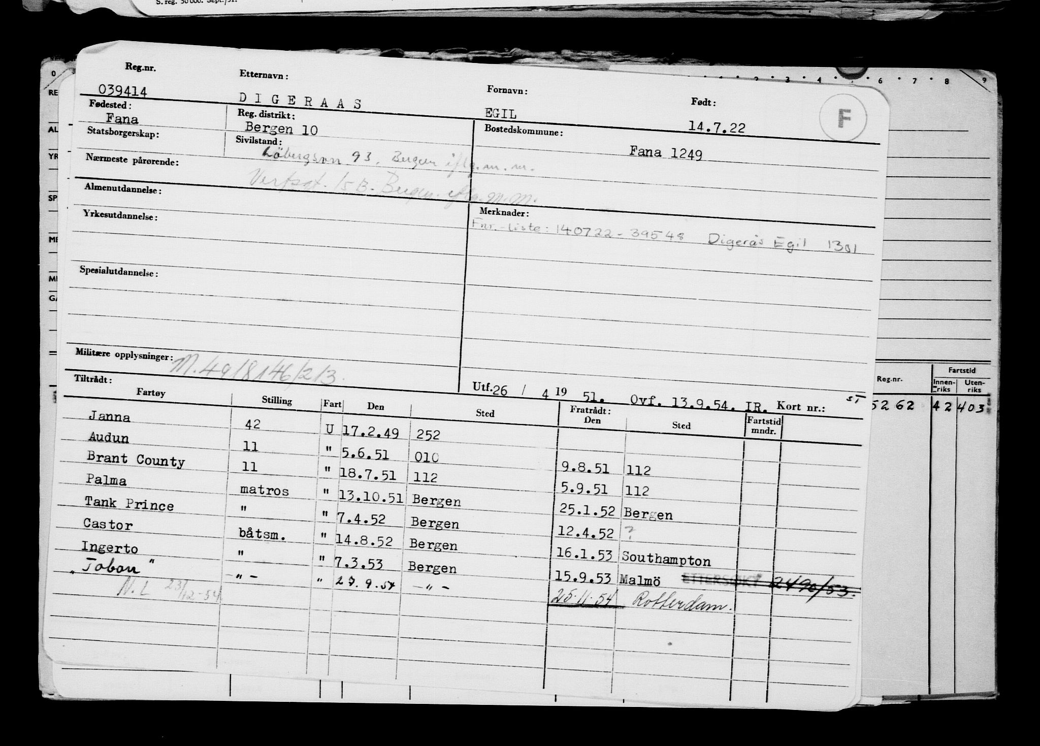 Direktoratet for sjømenn, AV/RA-S-3545/G/Gb/L0208: Hovedkort, 1922, s. 474