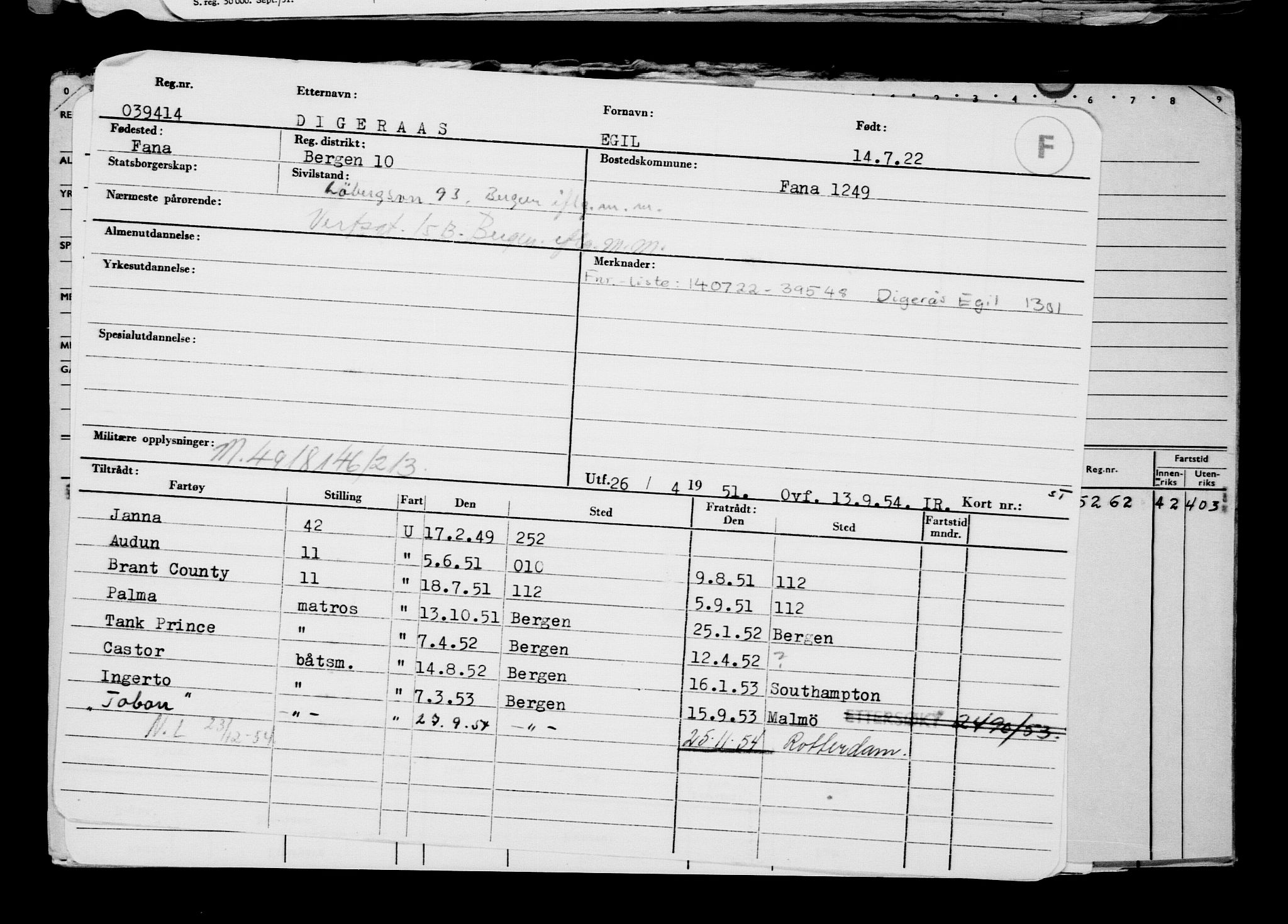 Direktoratet for sjømenn, AV/RA-S-3545/G/Gb/L0208: Hovedkort, 1922, s. 474