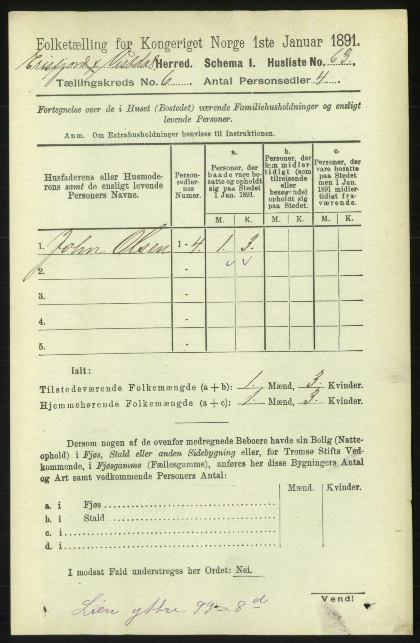 RA, Folketelling 1891 for 1542 Eresfjord og Vistdal herred, 1891, s. 1518