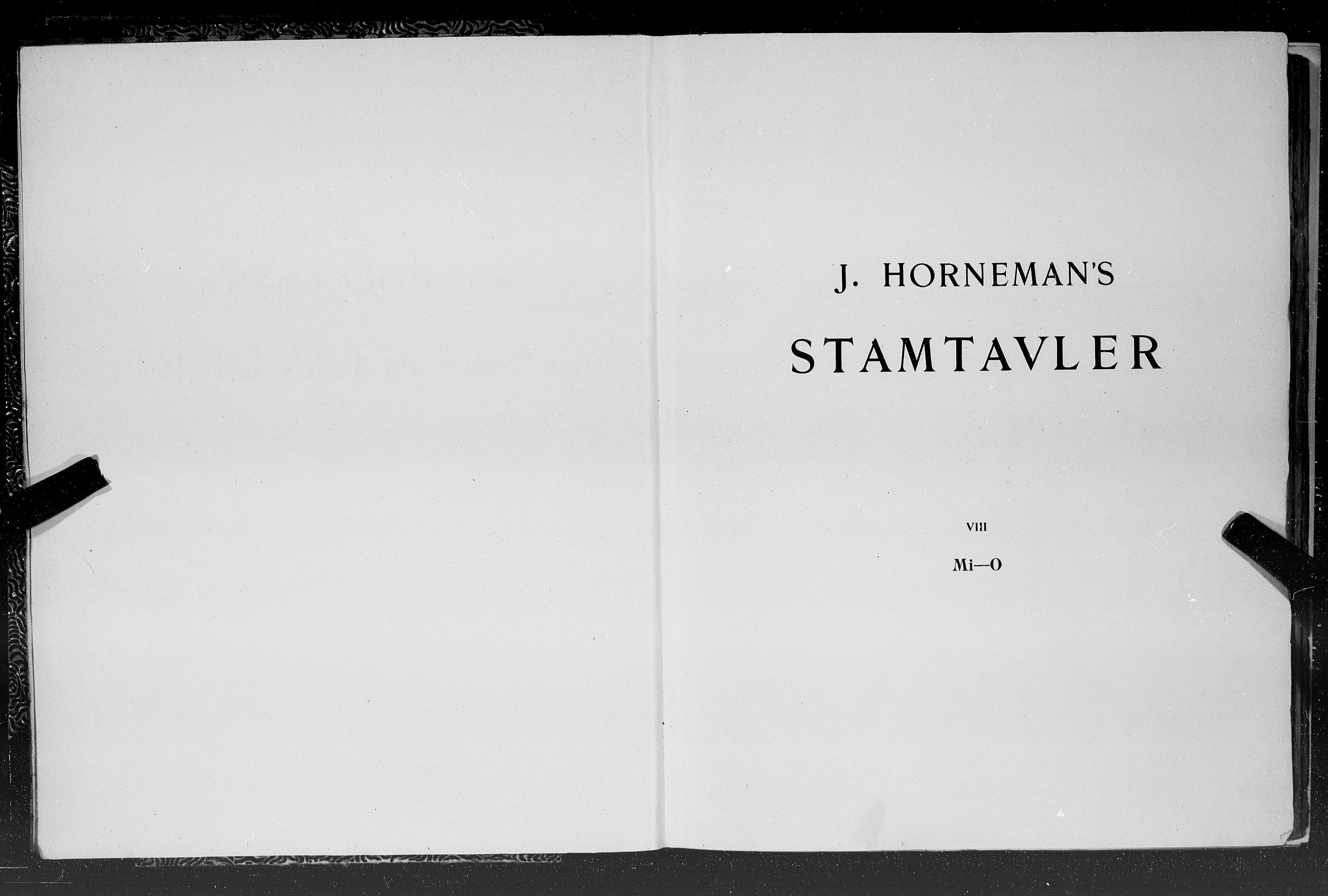 Hornemans samlinger, SAT/PA-X/A/L0008: Mi - O, 1600-1886