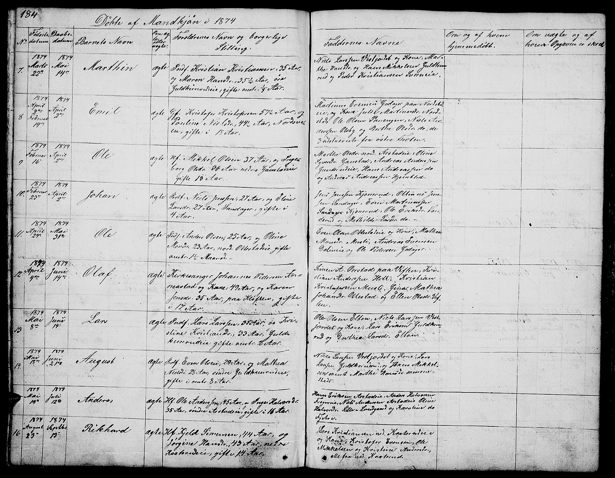 Stange prestekontor, AV/SAH-PREST-002/L/L0002: Klokkerbok nr. 2, 1838-1879, s. 184