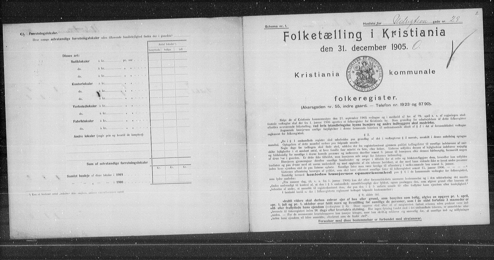 OBA, Kommunal folketelling 31.12.1905 for Kristiania kjøpstad, 1905, s. 62311