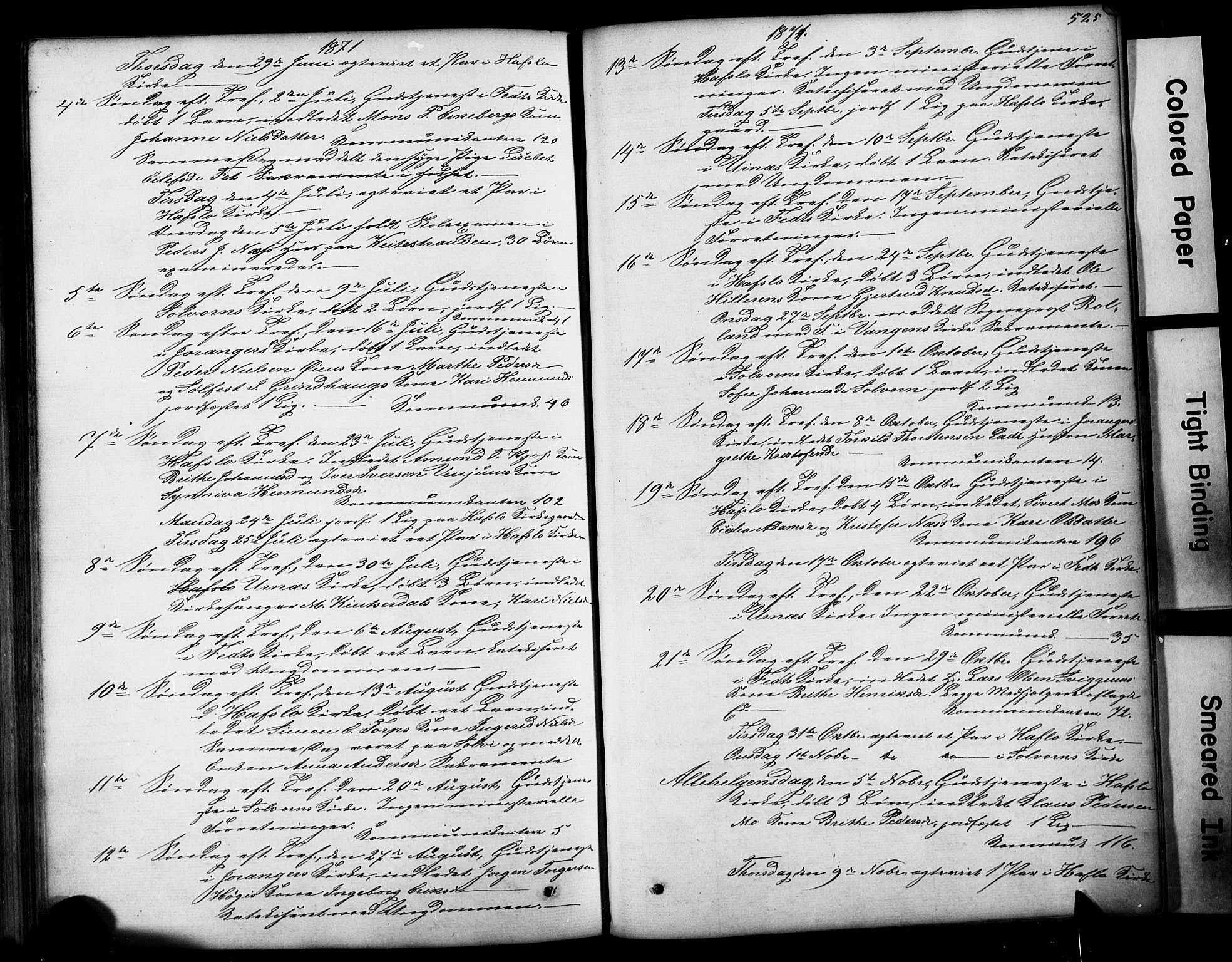 Hafslo sokneprestembete, AV/SAB-A-80301/H/Hab/Haba/L0001: Klokkerbok nr. A 1, 1866-1908, s. 525
