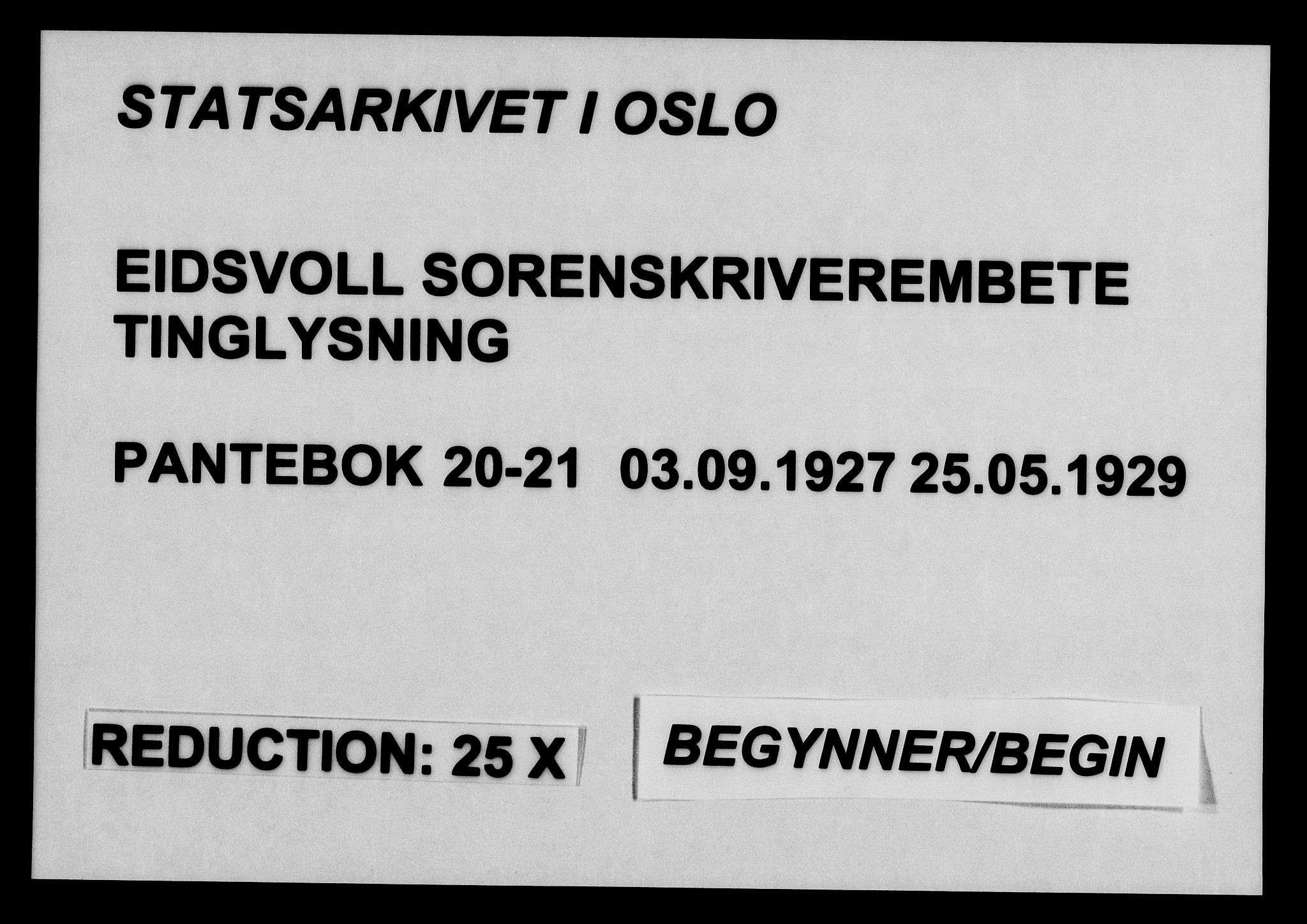 Eidsvoll tingrett, SAO/A-10371/G/Gb/Gba/L0020: Pantebok nr. 20-21, 1927-1929