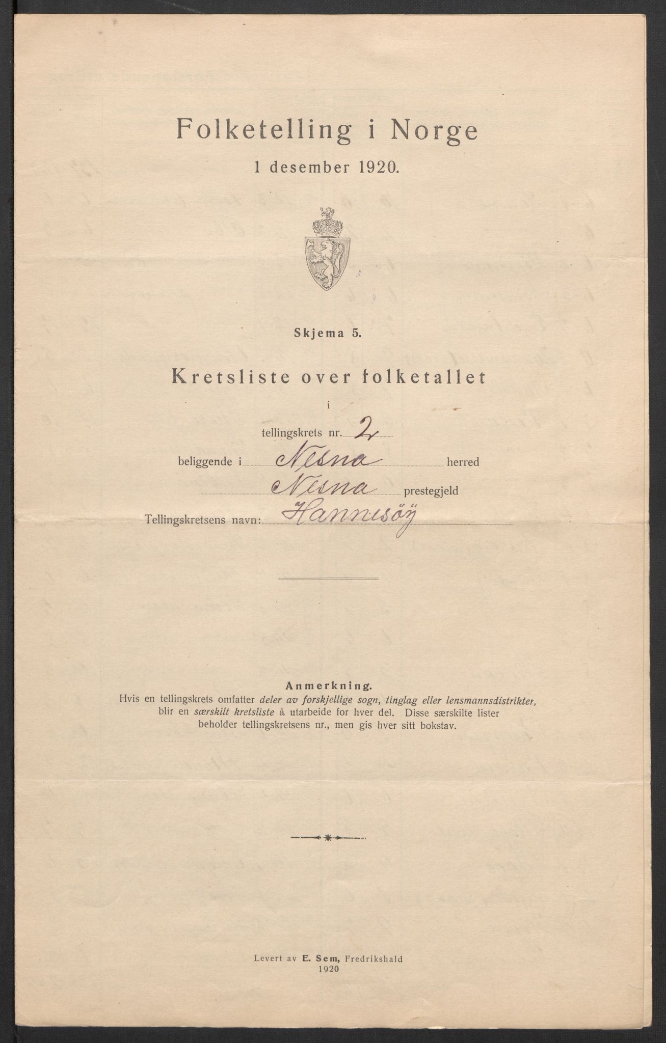 SAT, Folketelling 1920 for 1828 Nesna herred, 1920, s. 10