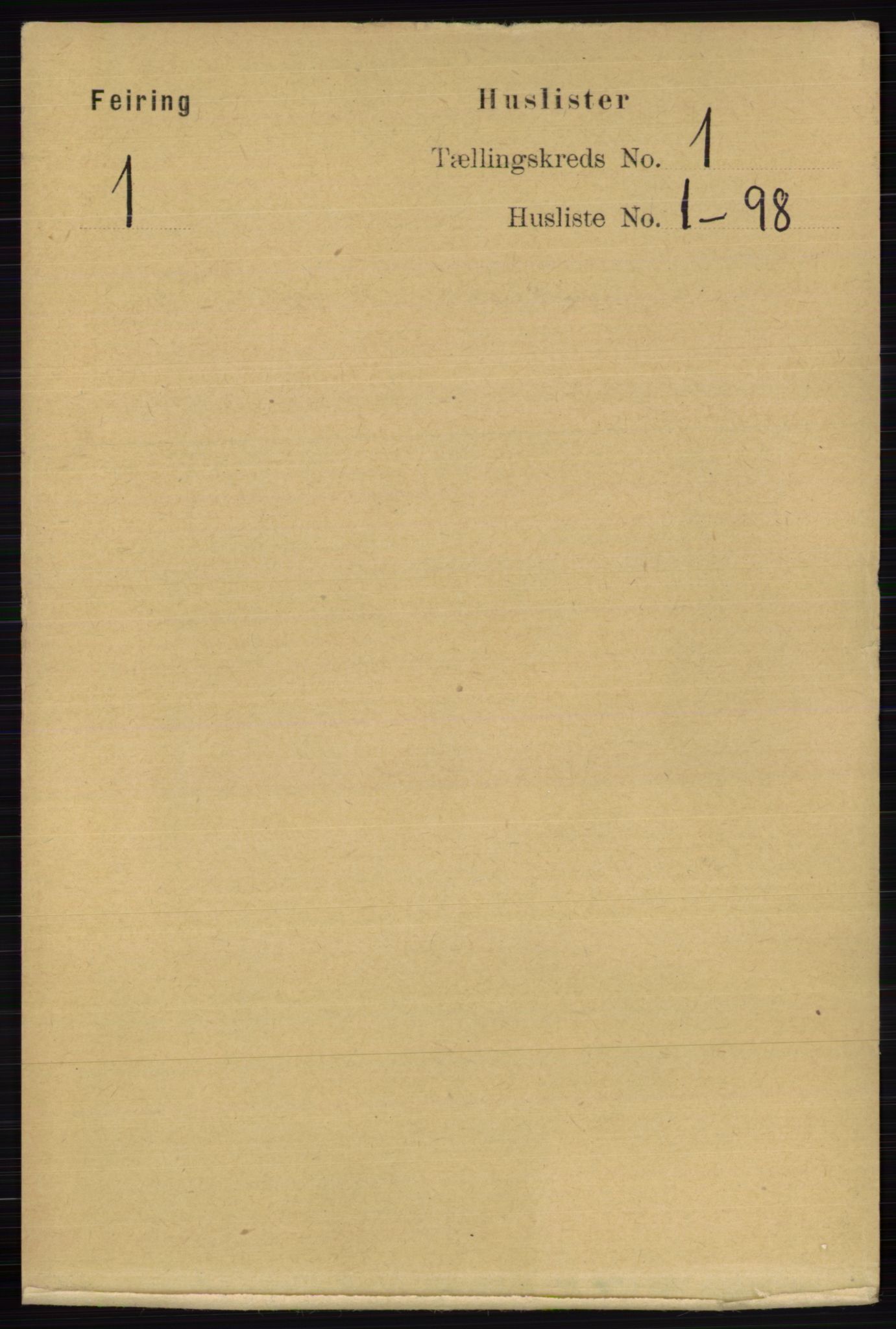 RA, Folketelling 1891 for 0240 Feiring herred, 1891, s. 10