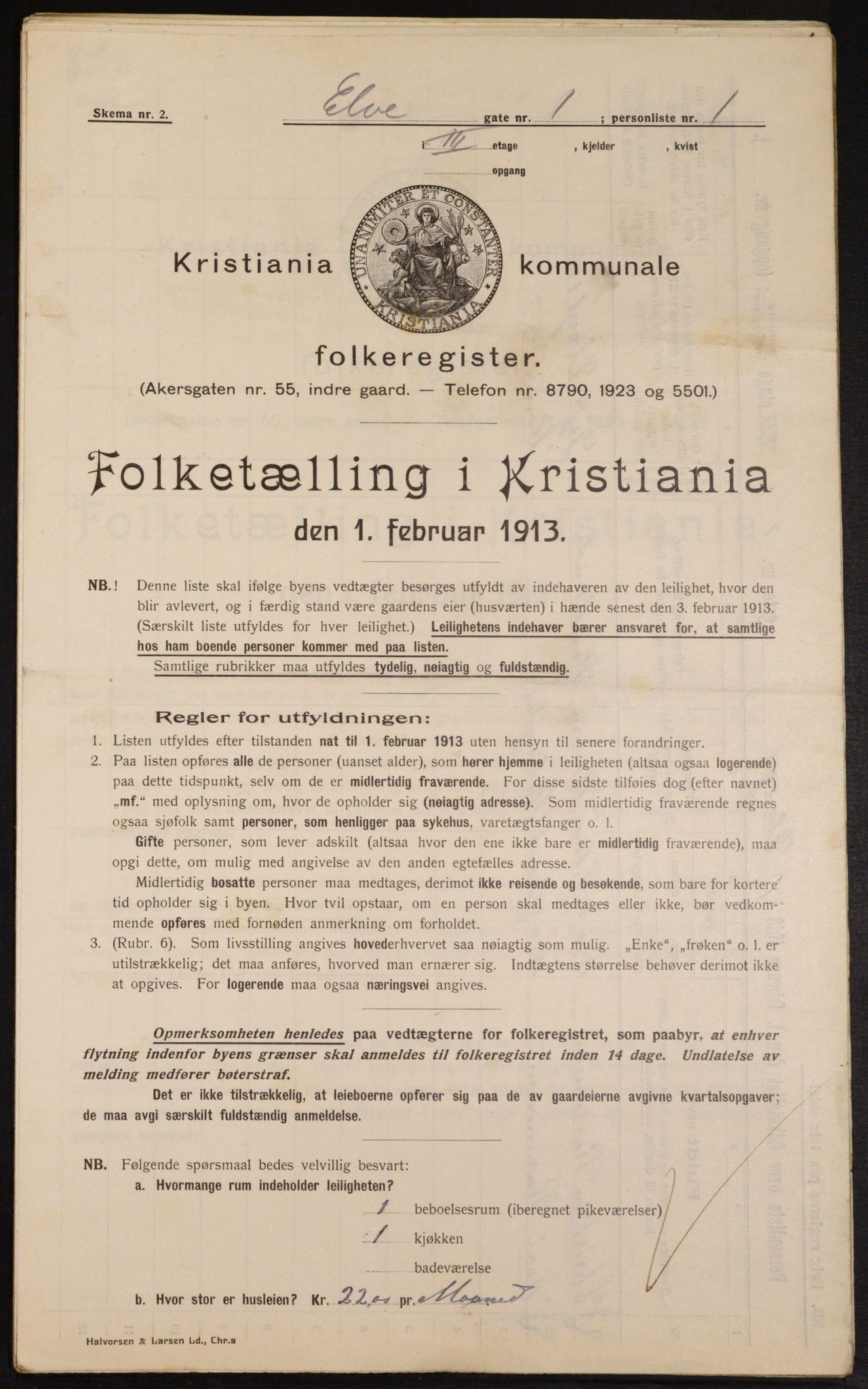 OBA, Kommunal folketelling 1.2.1913 for Kristiania, 1913, s. 20983