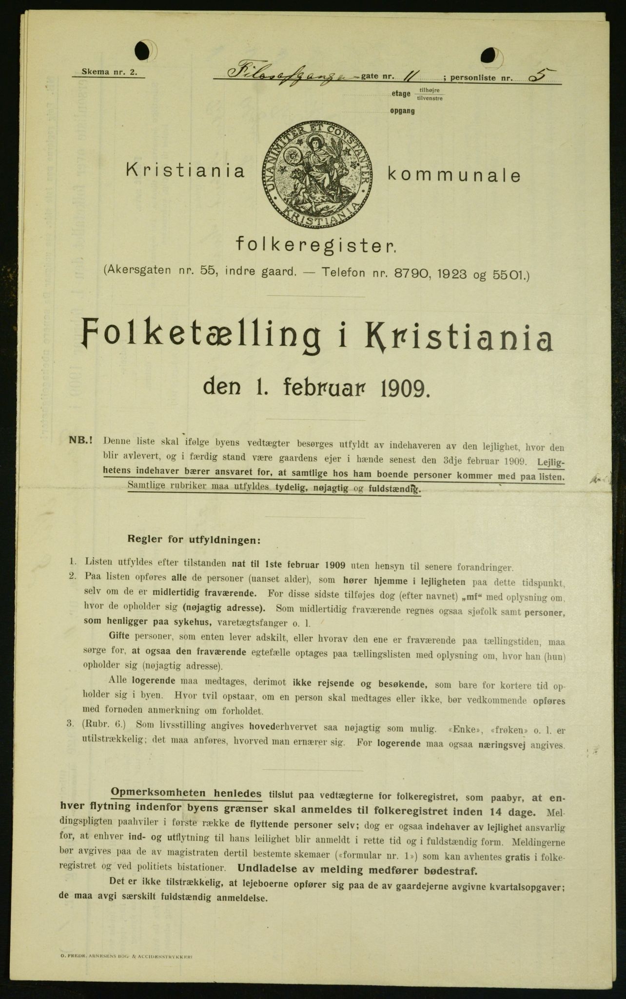 OBA, Kommunal folketelling 1.2.1909 for Kristiania kjøpstad, 1909, s. 21941