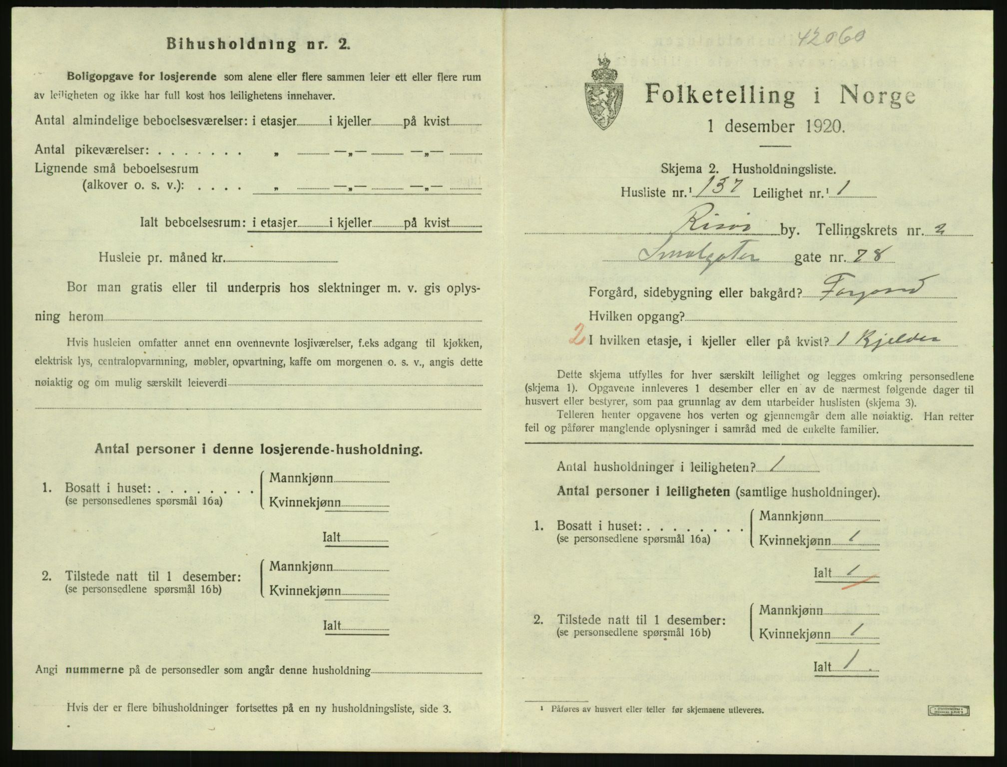 SAK, Folketelling 1920 for 0901 Risør kjøpstad, 1920, s. 2337