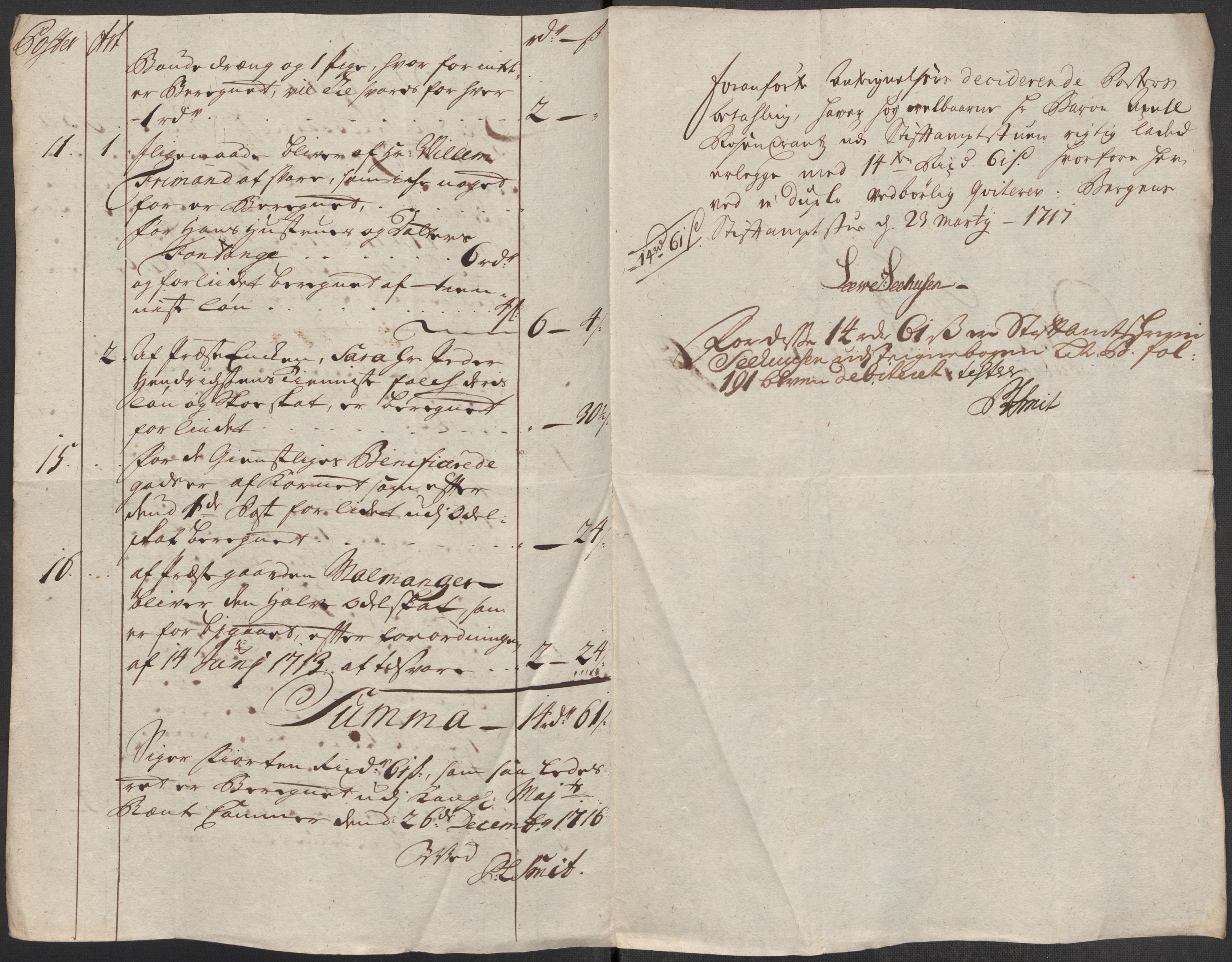 Rentekammeret inntil 1814, Reviderte regnskaper, Fogderegnskap, AV/RA-EA-4092/R49/L3139: Fogderegnskap Rosendal Baroni, 1715-1717, s. 181