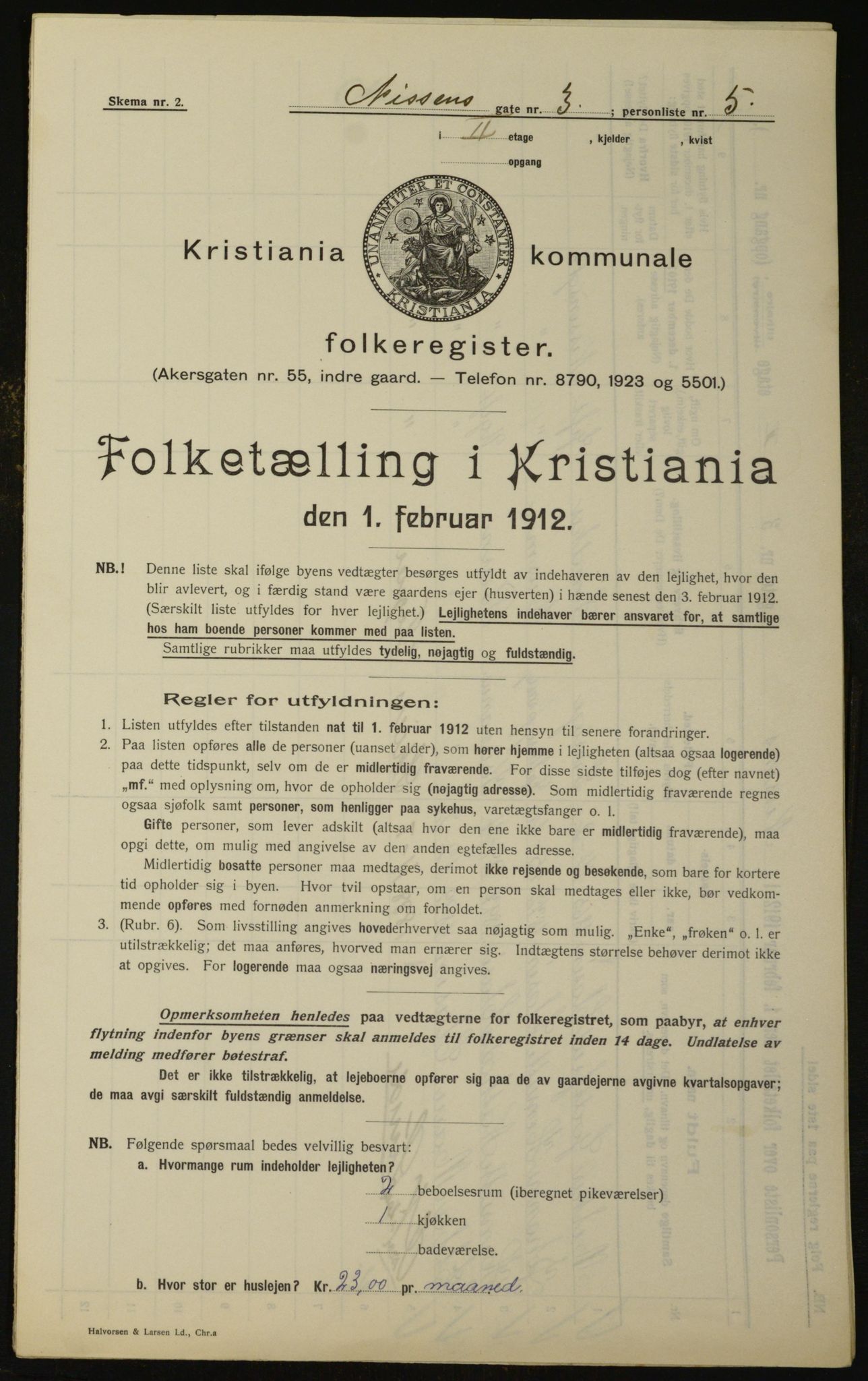 OBA, Kommunal folketelling 1.2.1912 for Kristiania, 1912, s. 71745
