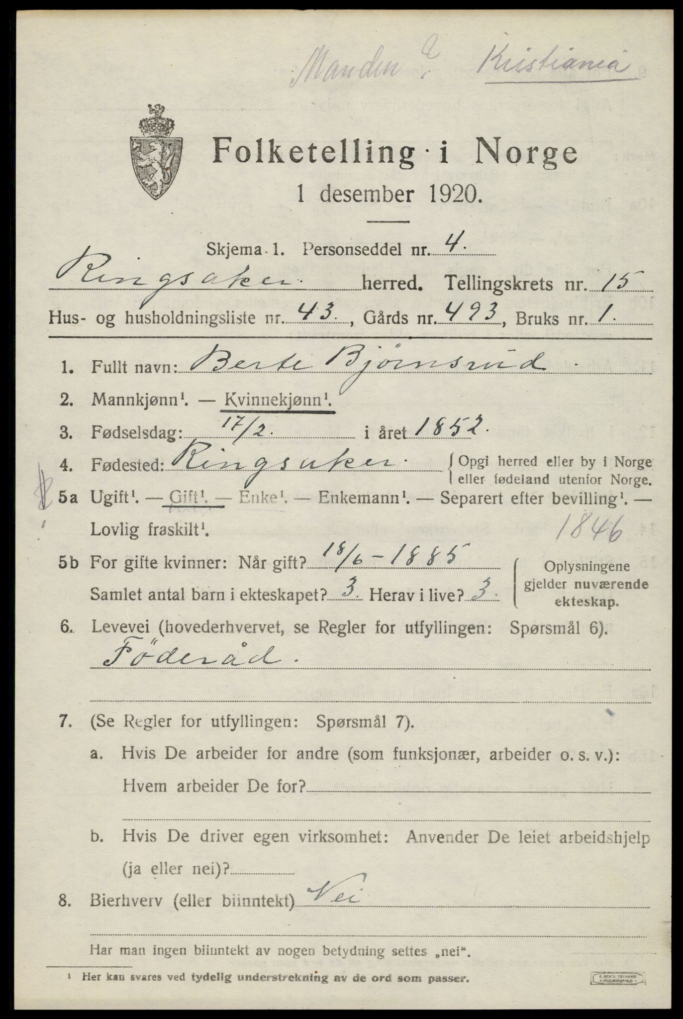 SAH, Folketelling 1920 for 0412 Ringsaker herred, 1920, s. 22330