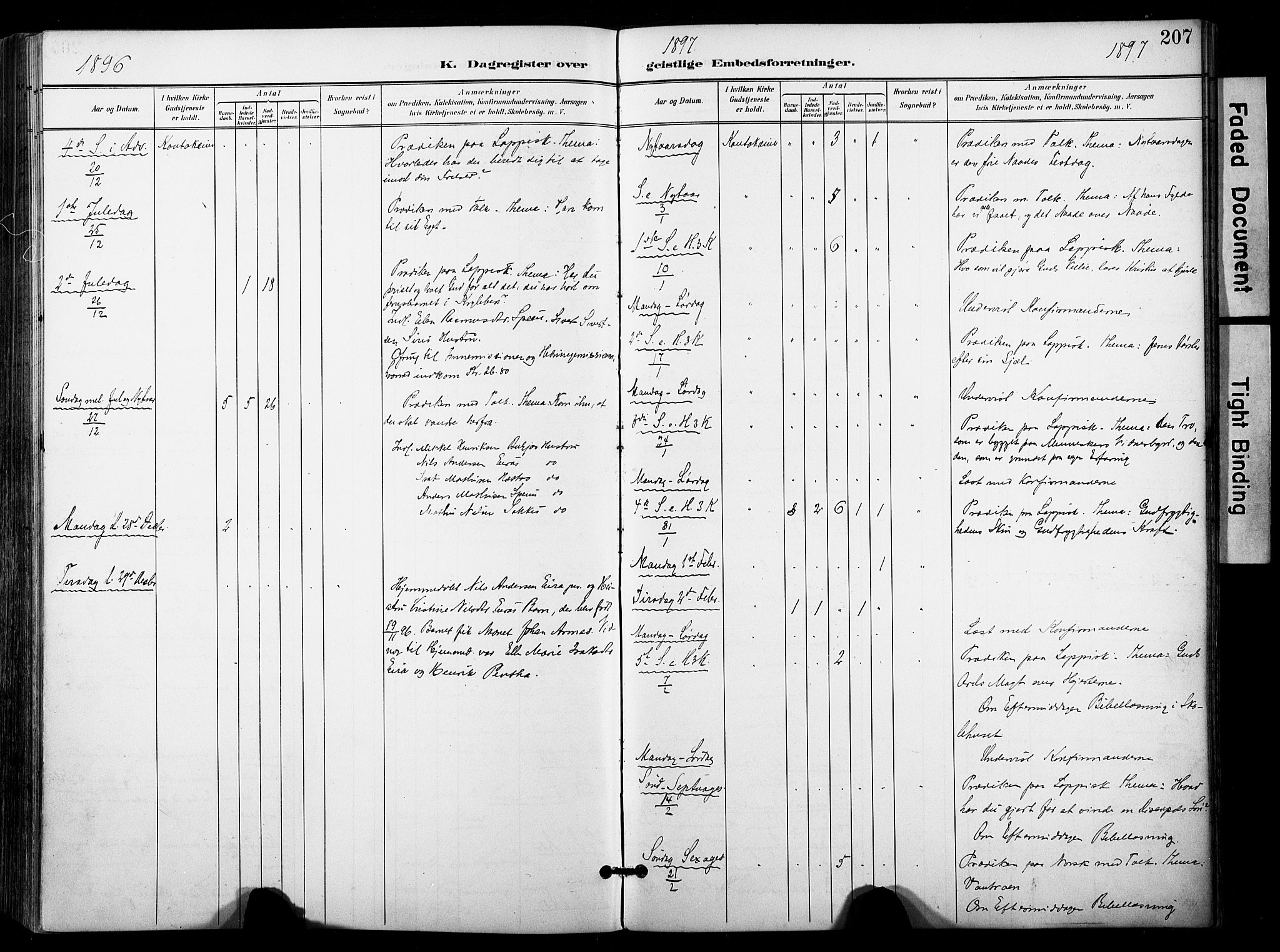 Kautokeino sokneprestembete, AV/SATØ-S-1340/H/Ha/L0005.kirke: Ministerialbok nr. 5, 1896-1916, s. 207