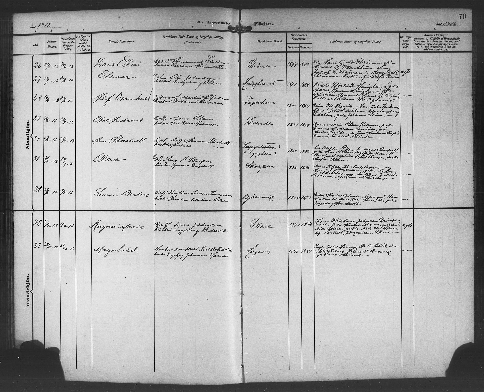 Os sokneprestembete, AV/SAB-A-99929: Klokkerbok nr. A 3, 1897-1913, s. 79