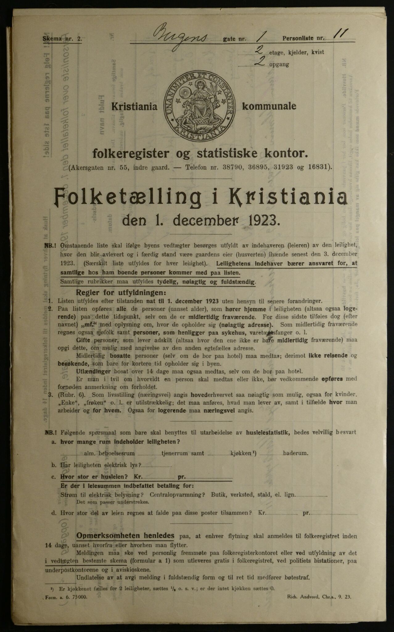 OBA, Kommunal folketelling 1.12.1923 for Kristiania, 1923, s. 4526