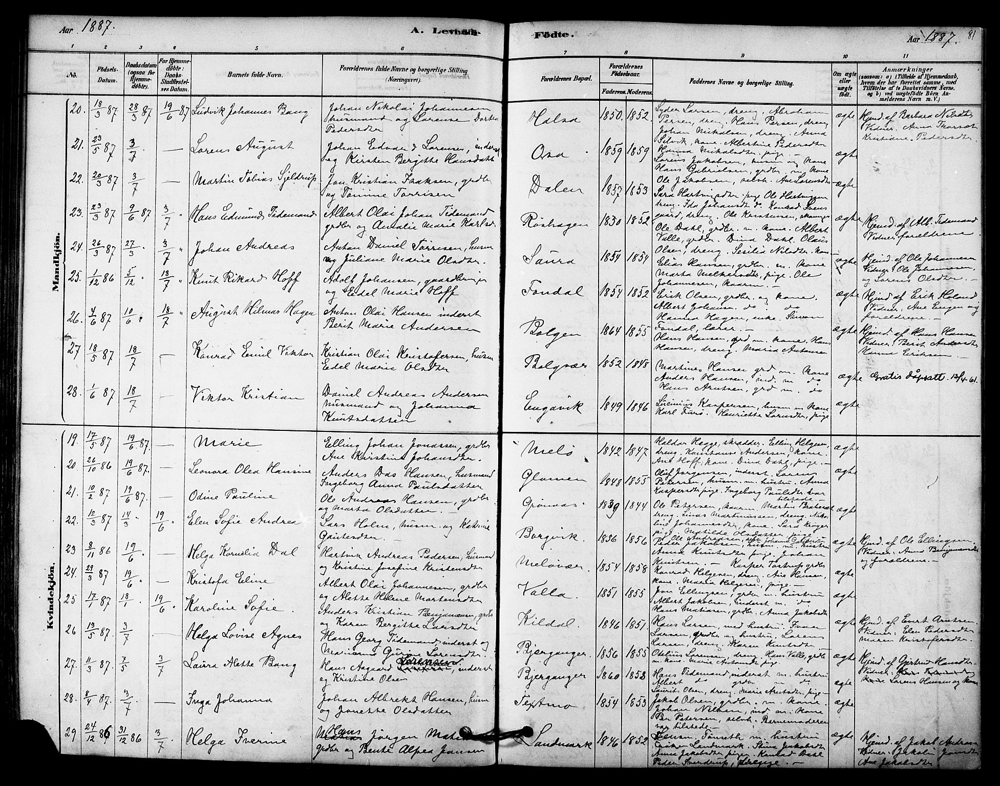 Ministerialprotokoller, klokkerbøker og fødselsregistre - Nordland, AV/SAT-A-1459/843/L0626: Ministerialbok nr. 843A01, 1878-1907, s. 81