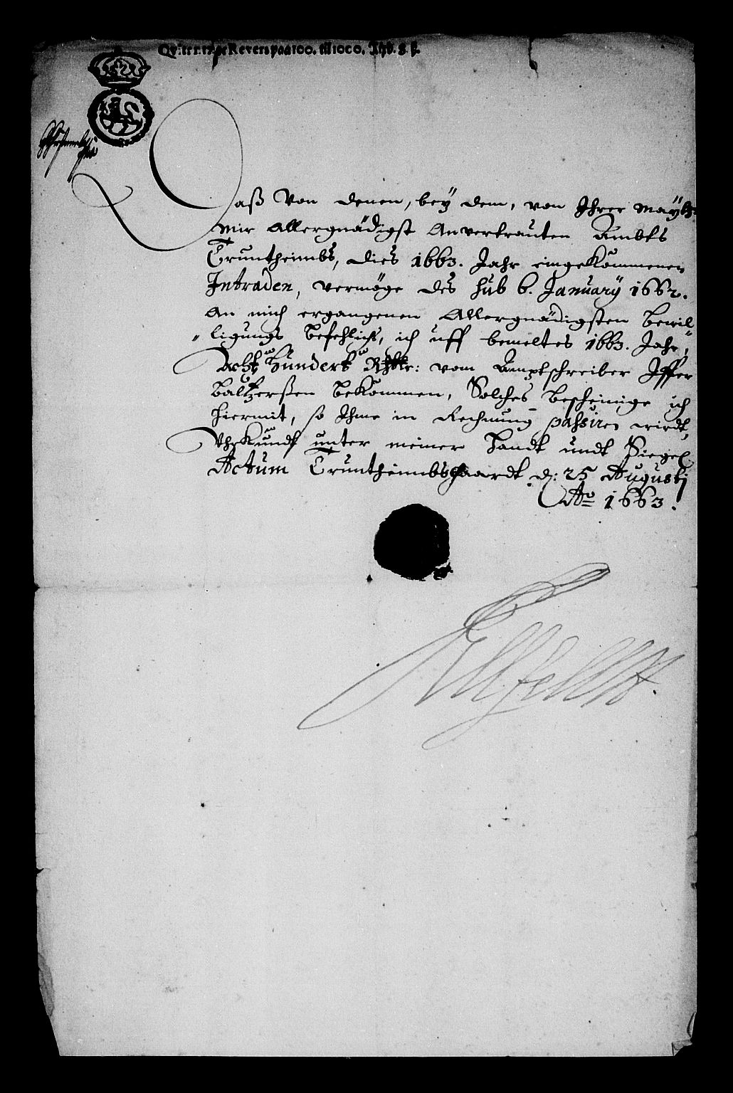 Rentekammeret inntil 1814, Reviderte regnskaper, Stiftamtstueregnskaper, Trondheim stiftamt og Nordland amt, RA/EA-6044/R/Rd/L0007: Trondheim stiftamt, 1663