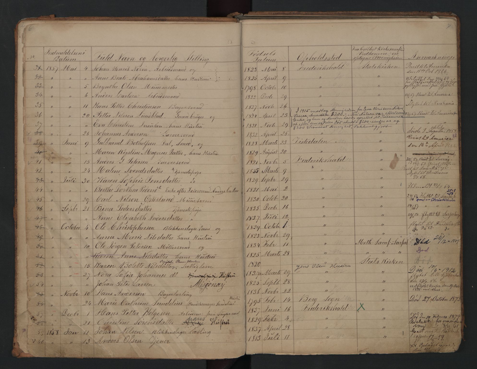 Halden metodistkirke - menighetsprotokoller, AV/SAO-PAO-0266/F/L0001: Dissenterprotokoll nr. 1, 1845-1874, s. 6-7