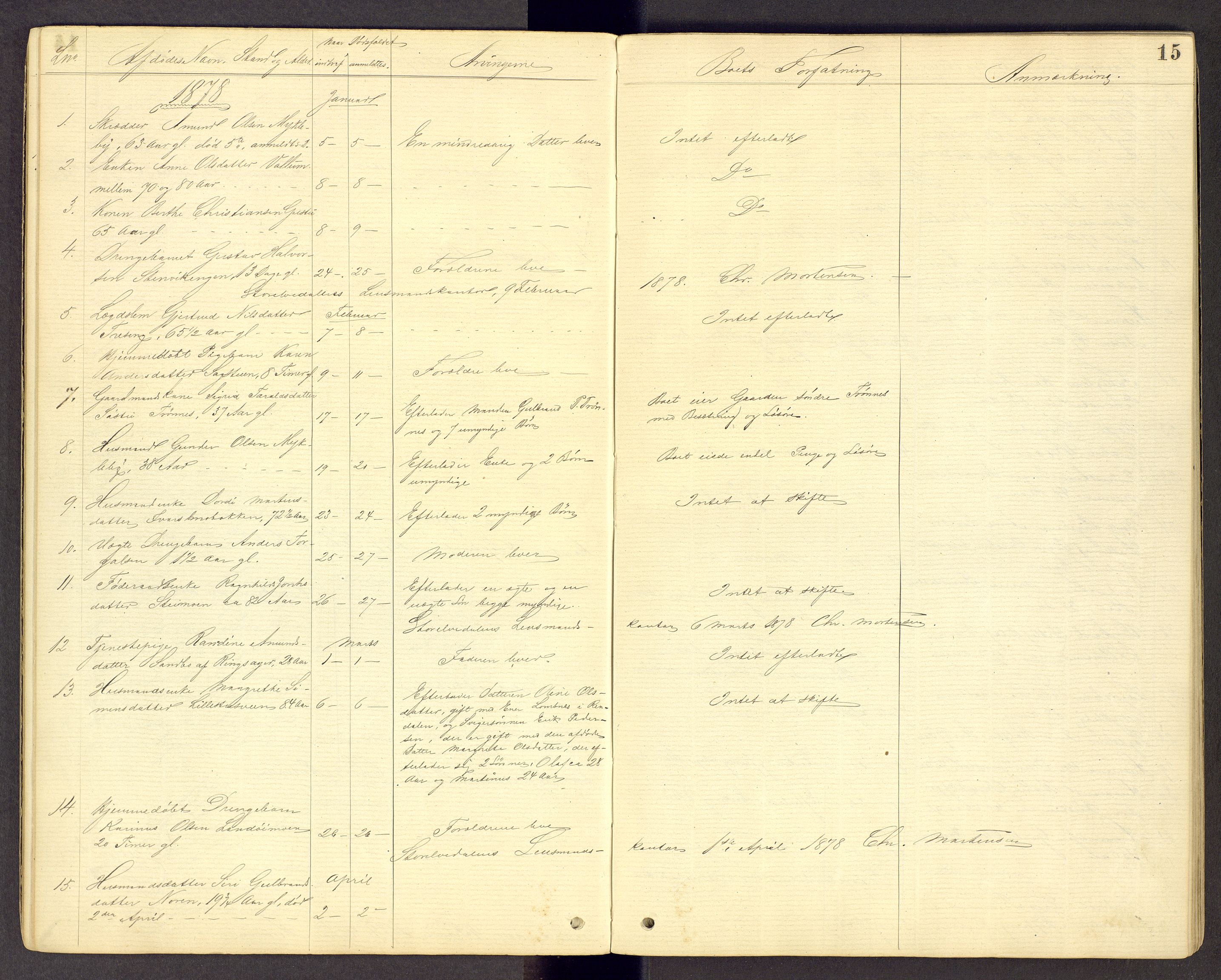 Sør-Østerdal sorenskriveri, AV/SAH-TING-018/J/Jg/L0014: Dødsfallsjournal, 1874-1908, s. 15
