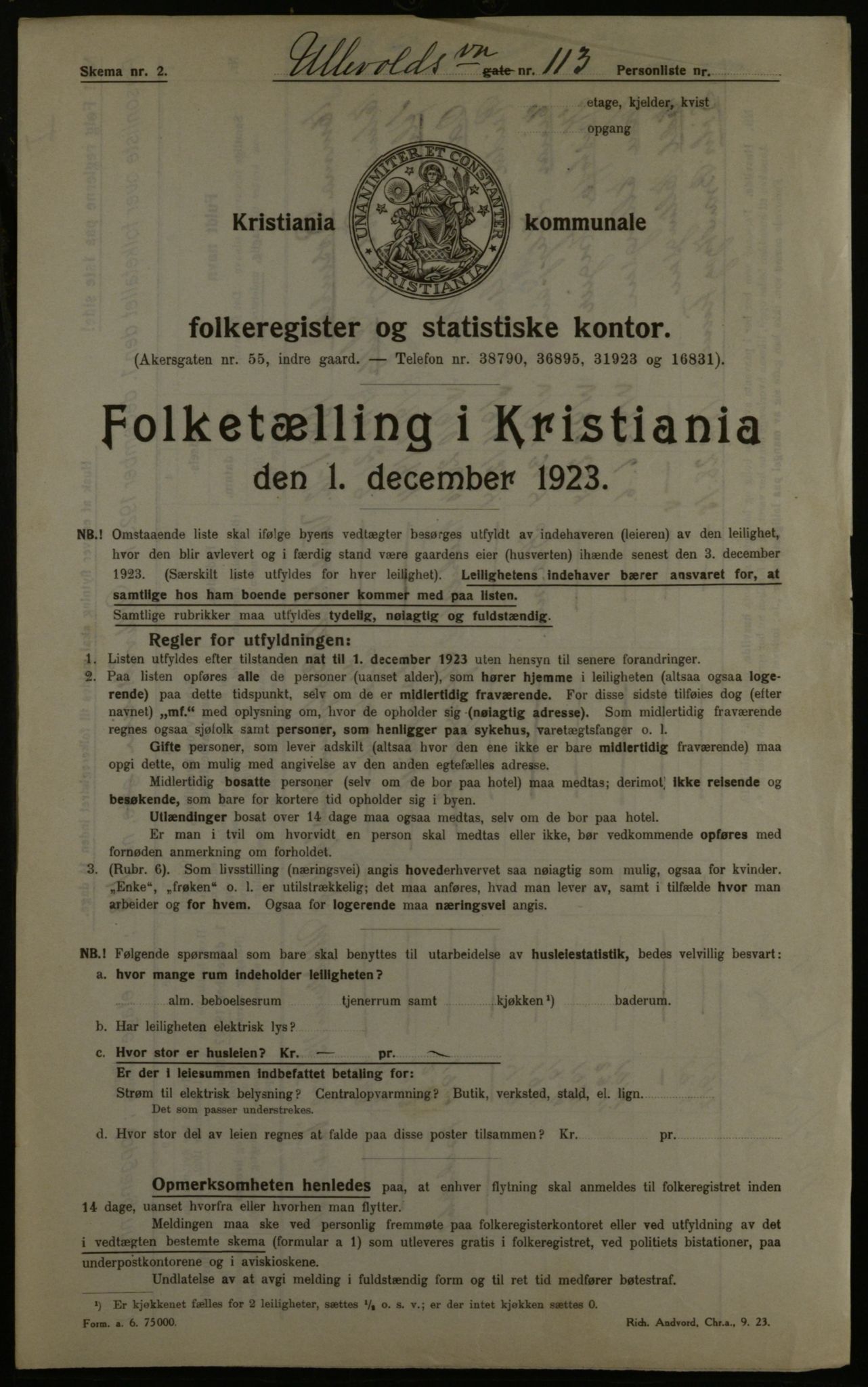 OBA, Kommunal folketelling 1.12.1923 for Kristiania, 1923, s. 132427