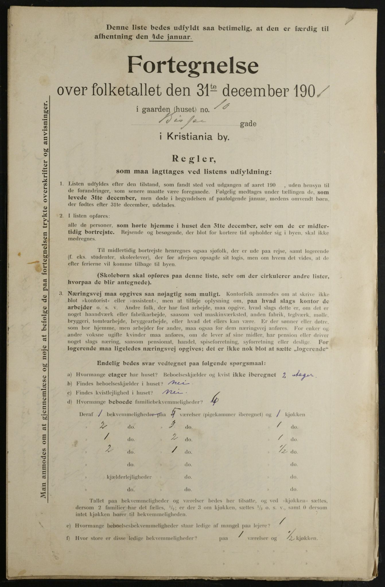 OBA, Kommunal folketelling 31.12.1901 for Kristiania kjøpstad, 1901, s. 920