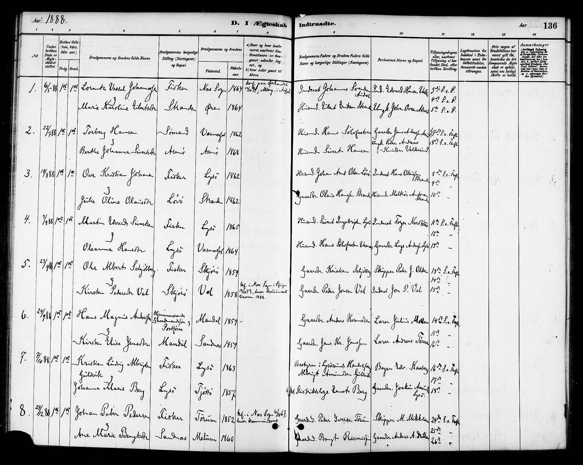 Ministerialprotokoller, klokkerbøker og fødselsregistre - Sør-Trøndelag, AV/SAT-A-1456/654/L0663: Ministerialbok nr. 654A01, 1880-1894, s. 136