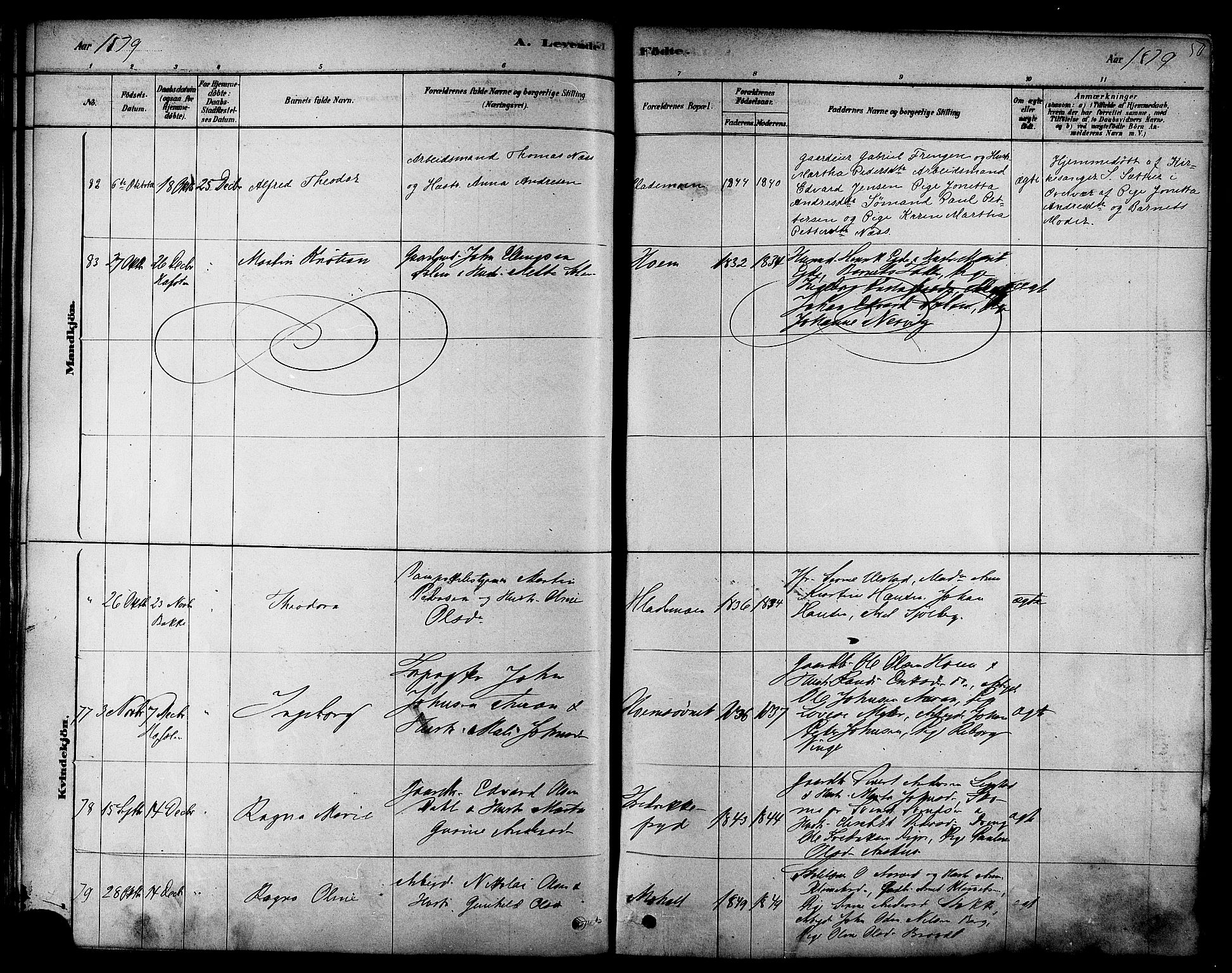 Ministerialprotokoller, klokkerbøker og fødselsregistre - Sør-Trøndelag, SAT/A-1456/606/L0294: Ministerialbok nr. 606A09, 1878-1886, s. 50