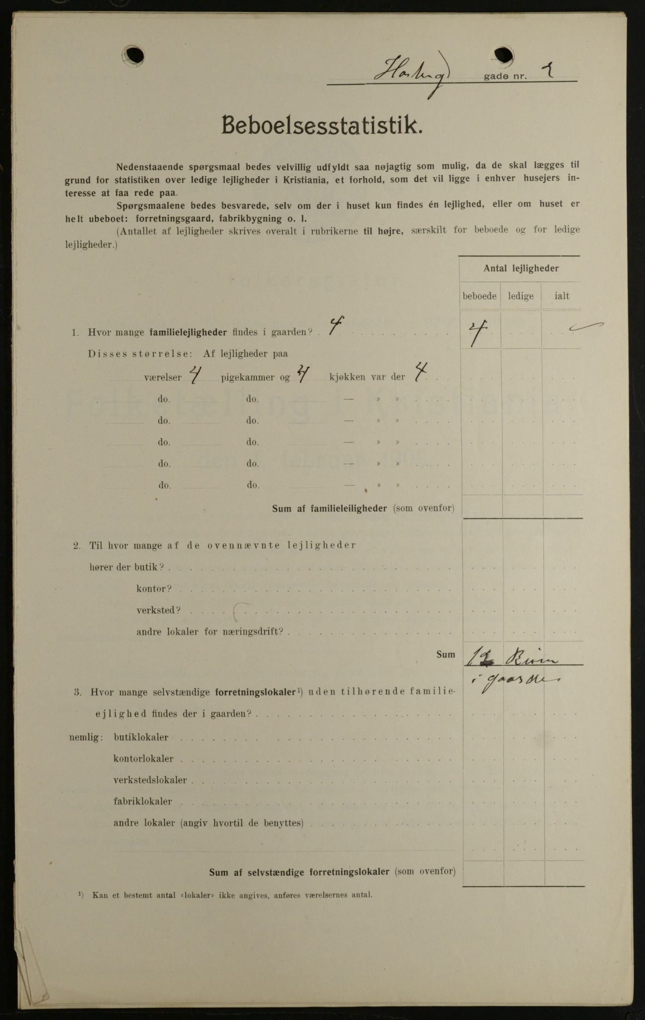 OBA, Kommunal folketelling 1.2.1908 for Kristiania kjøpstad, 1908, s. 37245