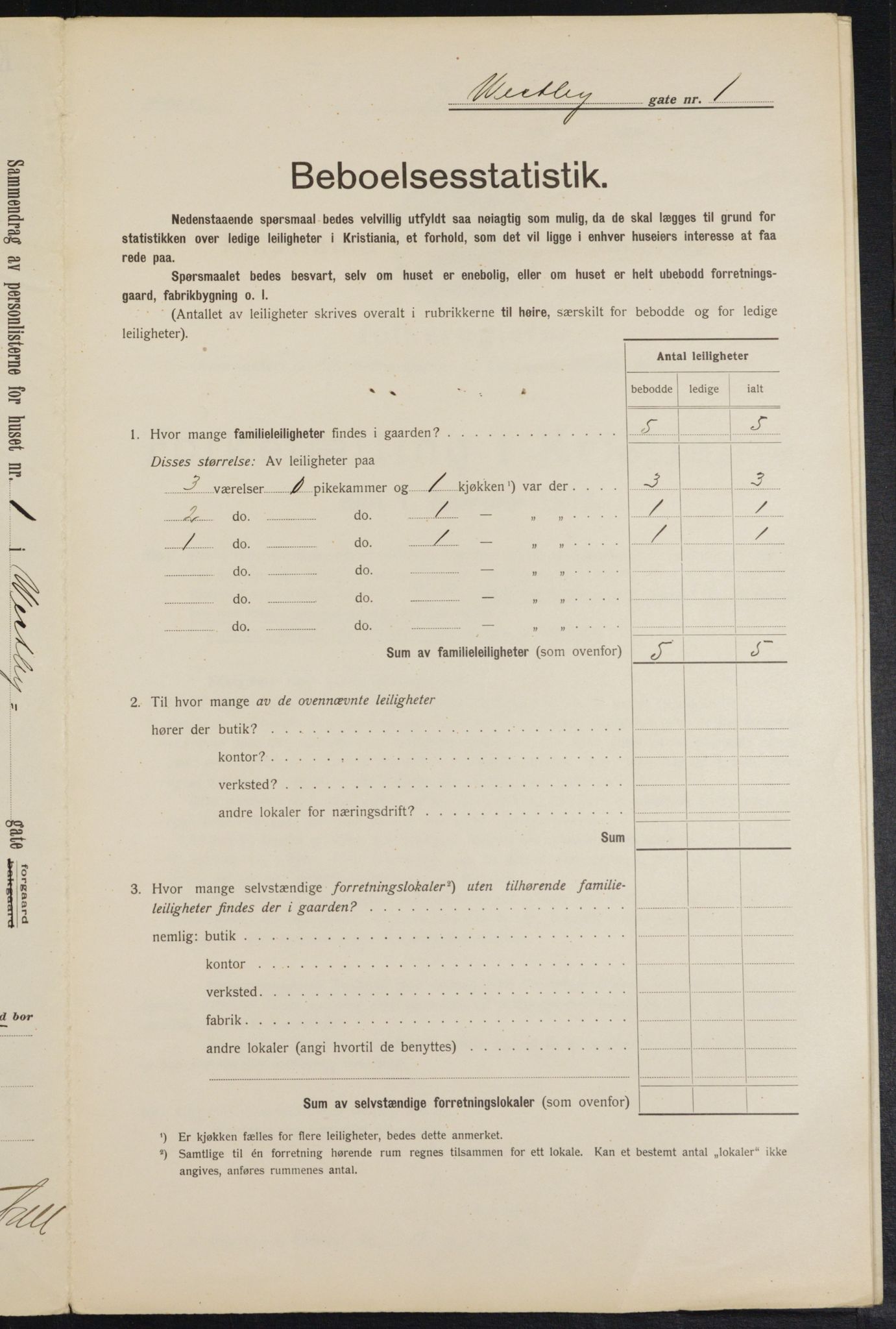 OBA, Kommunal folketelling 1.2.1913 for Kristiania, 1913, s. 122167