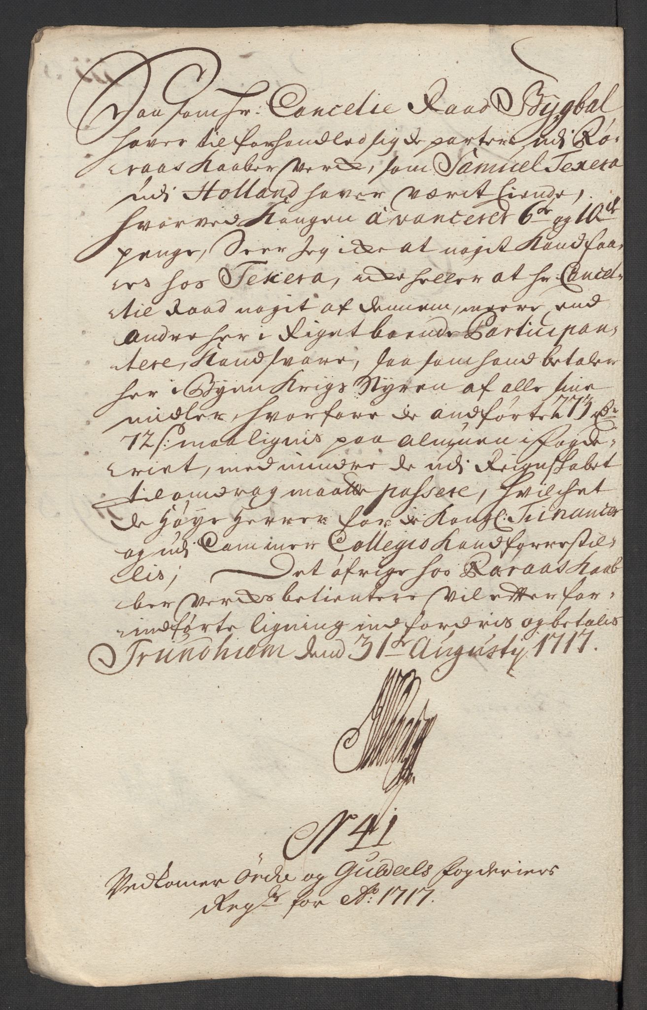 Rentekammeret inntil 1814, Reviderte regnskaper, Fogderegnskap, RA/EA-4092/R60/L3969: Fogderegnskap Orkdal og Gauldal, 1717, s. 387