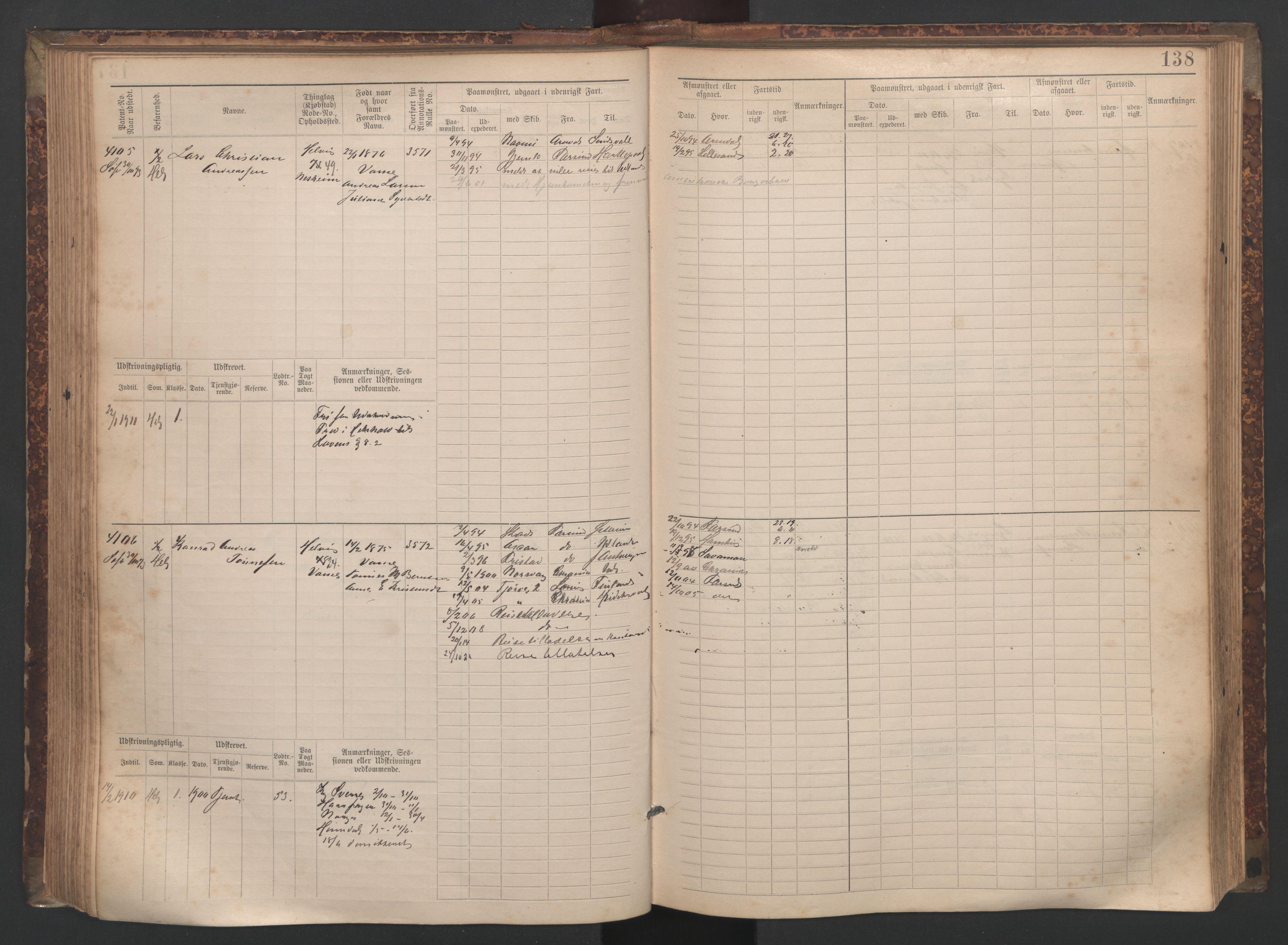 Farsund mønstringskrets, AV/SAK-2031-0017/F/Fb/L0020: Hovedrulle nr 3833-4506, Z-12, 1890-1930, s. 149