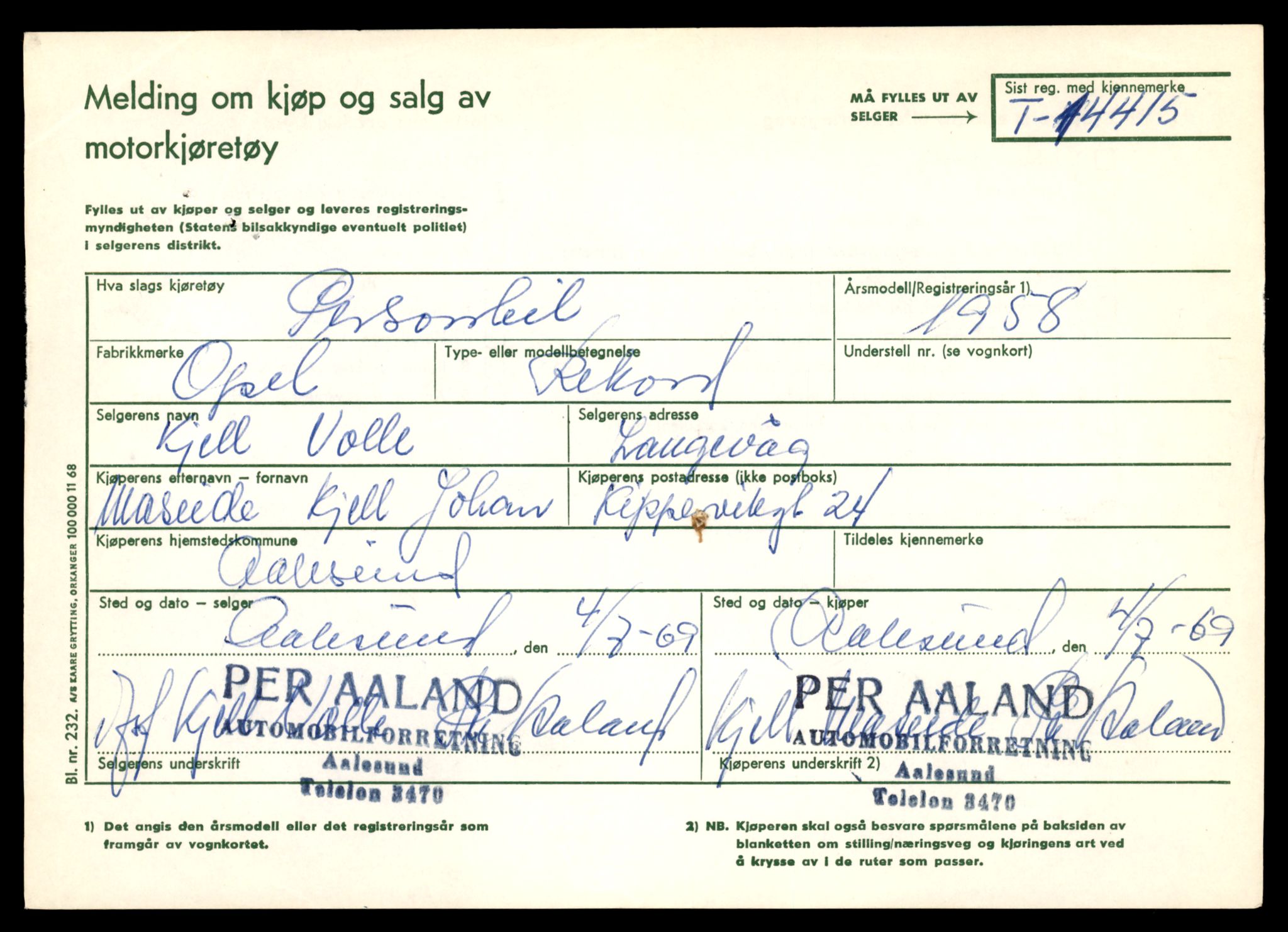 Møre og Romsdal vegkontor - Ålesund trafikkstasjon, AV/SAT-A-4099/F/Fe/L0045: Registreringskort for kjøretøy T 14320 - T 14444, 1927-1998, s. 2437