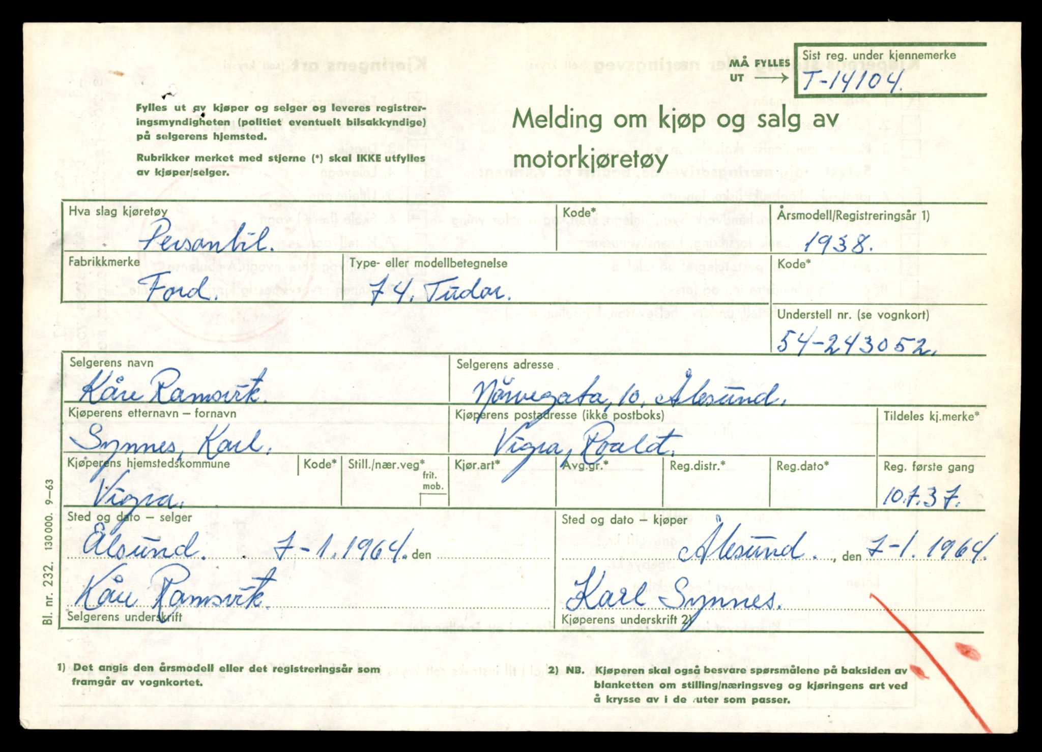 Møre og Romsdal vegkontor - Ålesund trafikkstasjon, AV/SAT-A-4099/F/Fe/L0043: Registreringskort for kjøretøy T 14080 - T 14204, 1927-1998, s. 623