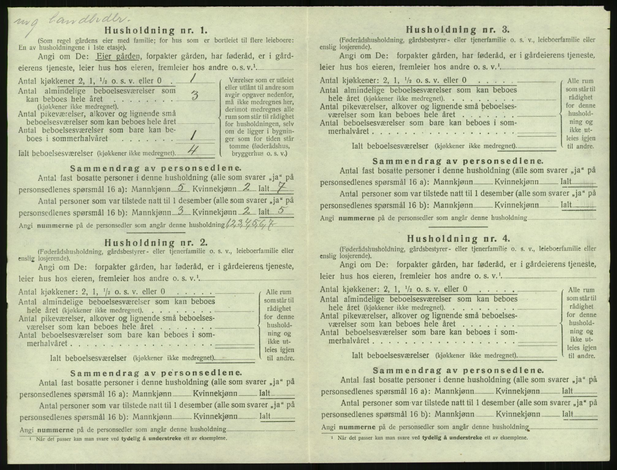 SAK, Folketelling 1920 for 0923 Fjære herred, 1920, s. 1896