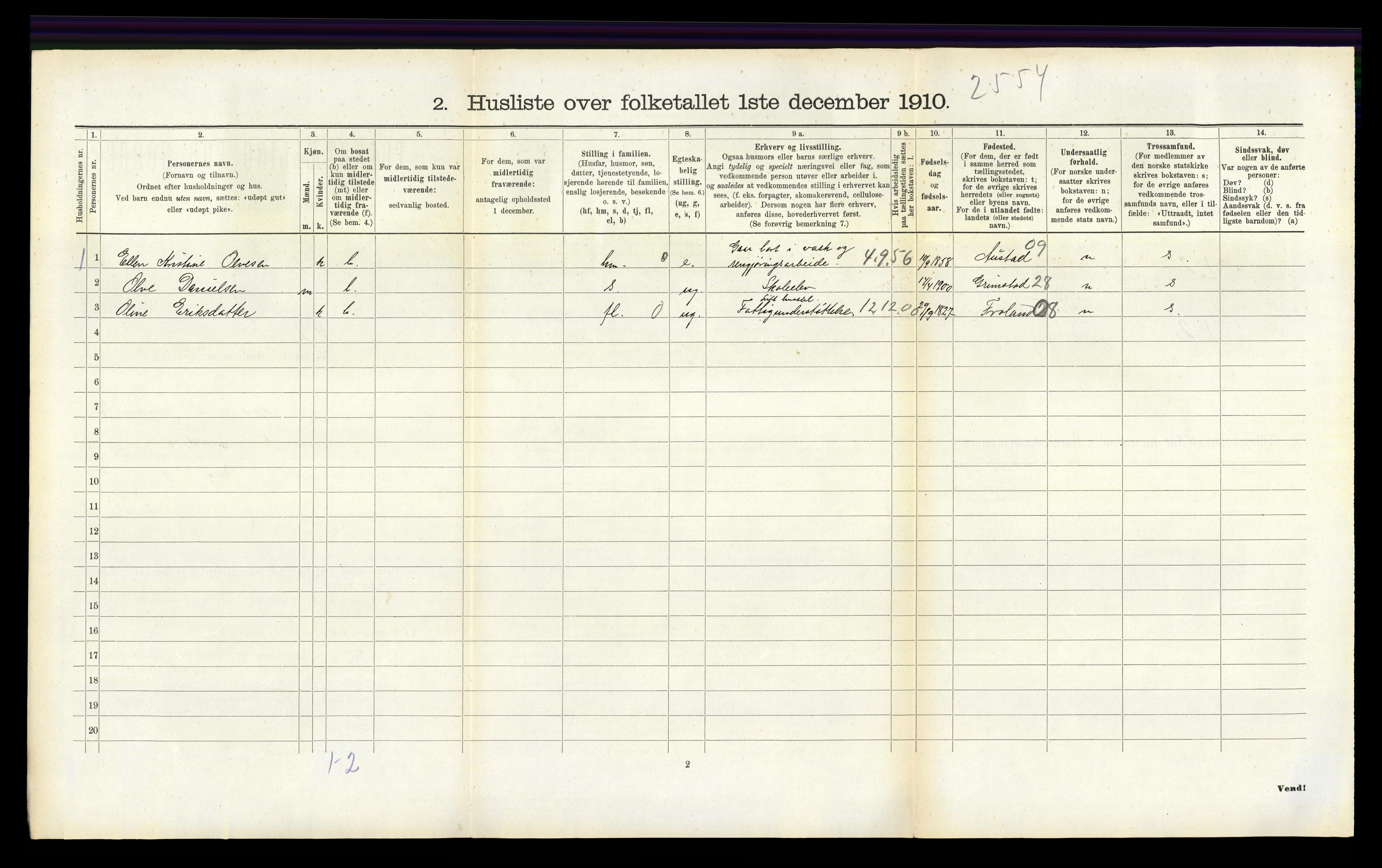 RA, Folketelling 1910 for 0923 Fjære herred, 1910, s. 270