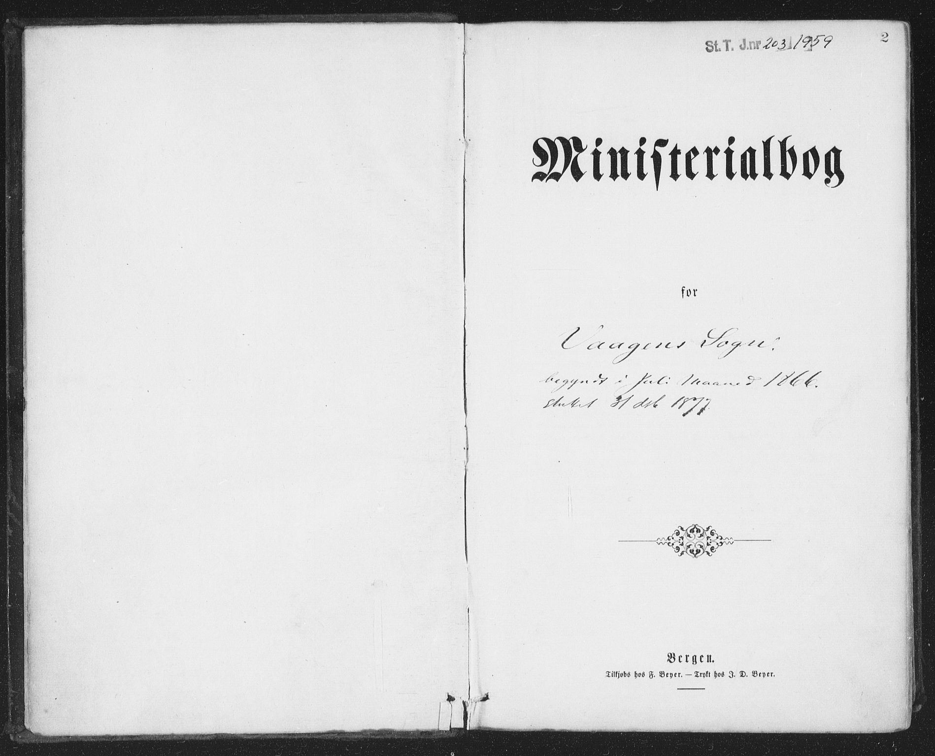 Ministerialprotokoller, klokkerbøker og fødselsregistre - Nordland, SAT/A-1459/874/L1057: Ministerialbok nr. 874A01, 1866-1877, s. 2