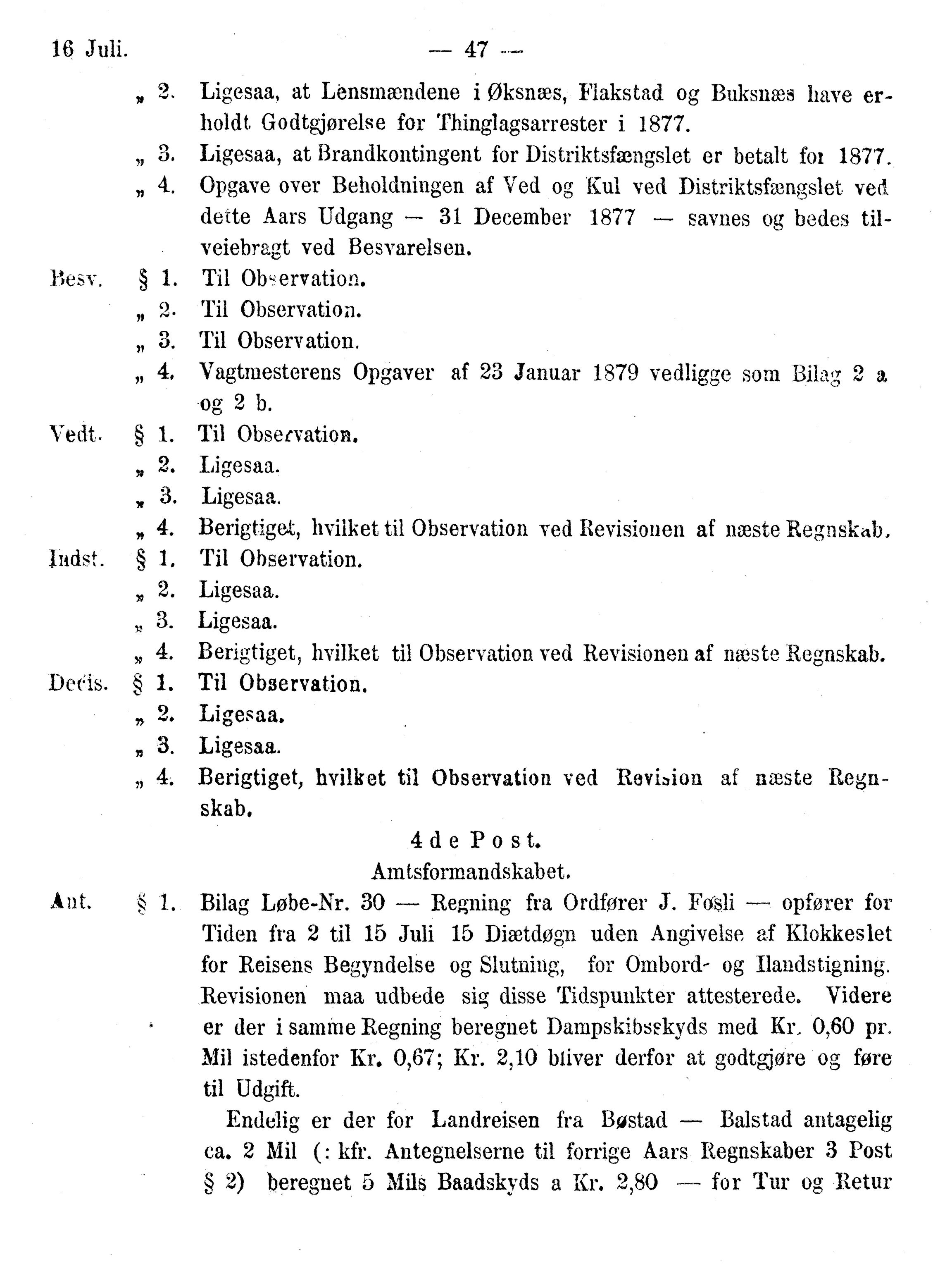 Nordland Fylkeskommune. Fylkestinget, AIN/NFK-17/176/A/Ac/L0010: Fylkestingsforhandlinger 1874-1880, 1874-1880