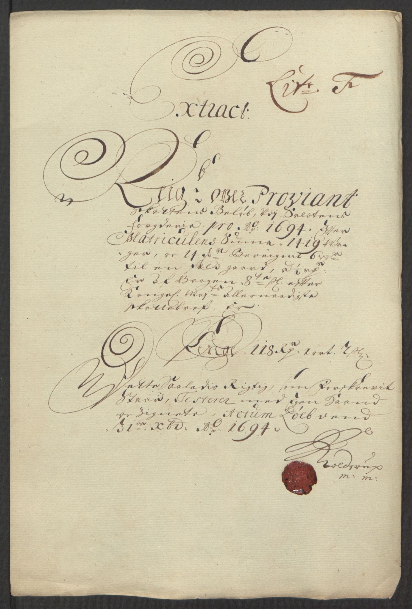 Rentekammeret inntil 1814, Reviderte regnskaper, Fogderegnskap, RA/EA-4092/R66/L4578: Fogderegnskap Salten, 1694-1696, s. 81
