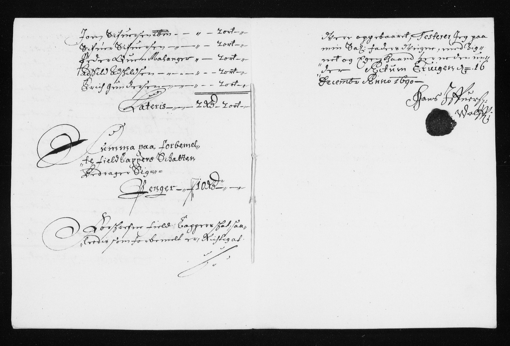 Rentekammeret inntil 1814, Reviderte regnskaper, Stiftamtstueregnskaper, Trondheim stiftamt og Nordland amt, AV/RA-EA-6044/R/Rh/L0015: Nordland amt, 1690