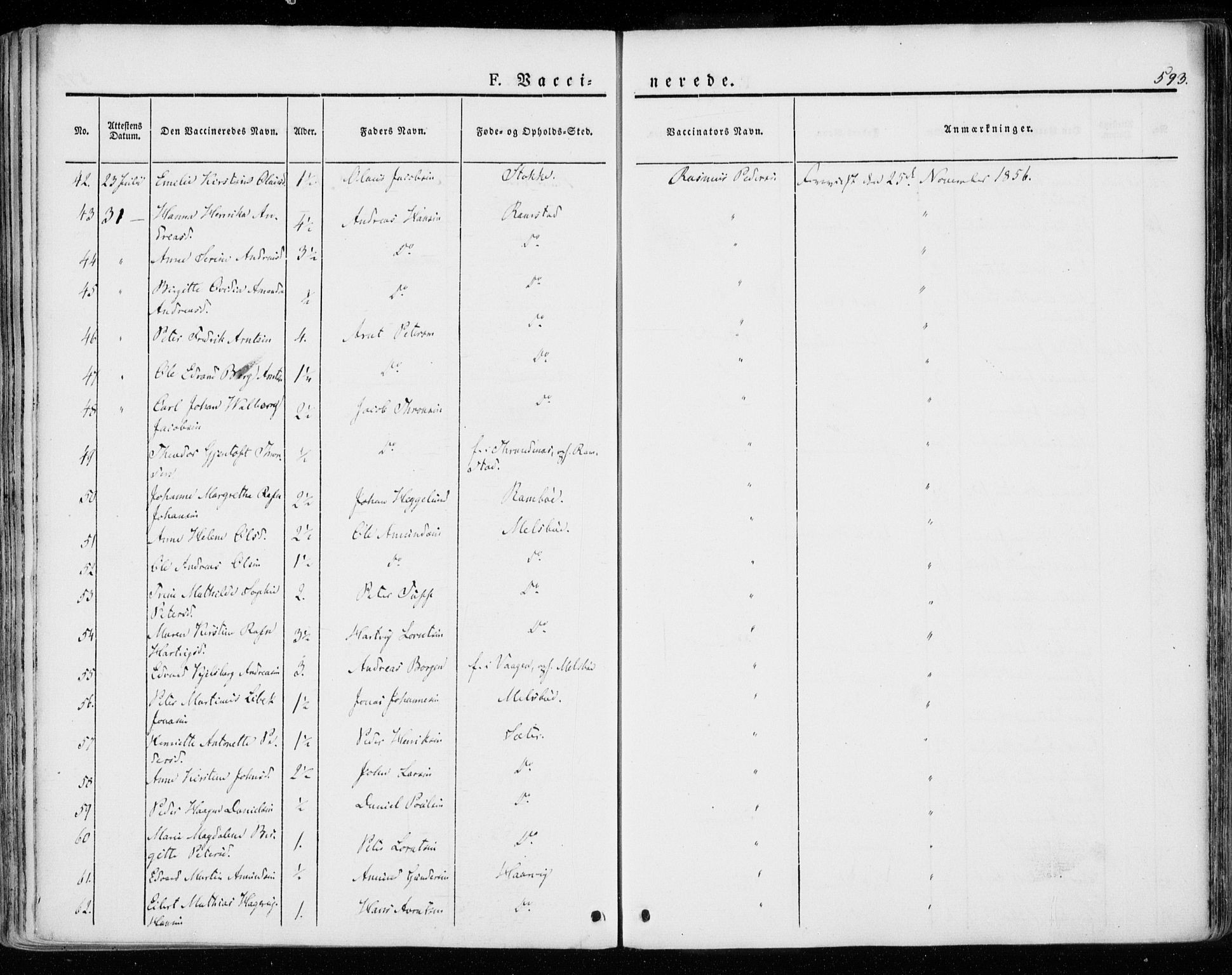 Ministerialprotokoller, klokkerbøker og fødselsregistre - Nordland, AV/SAT-A-1459/872/L1033: Ministerialbok nr. 872A08, 1840-1863, s. 593