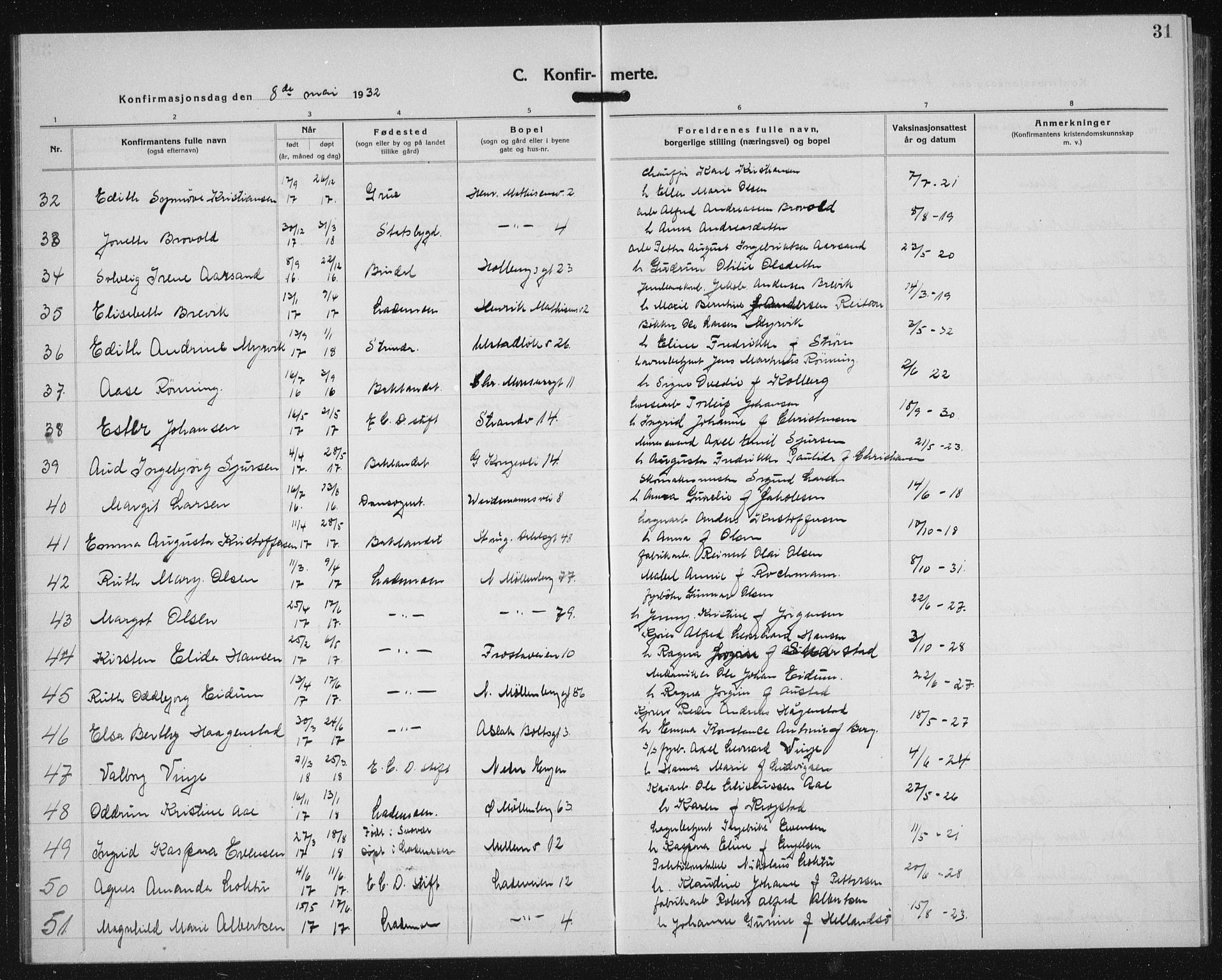 Ministerialprotokoller, klokkerbøker og fødselsregistre - Sør-Trøndelag, AV/SAT-A-1456/605/L0262: Klokkerbok nr. 605C09, 1930-1933, s. 31