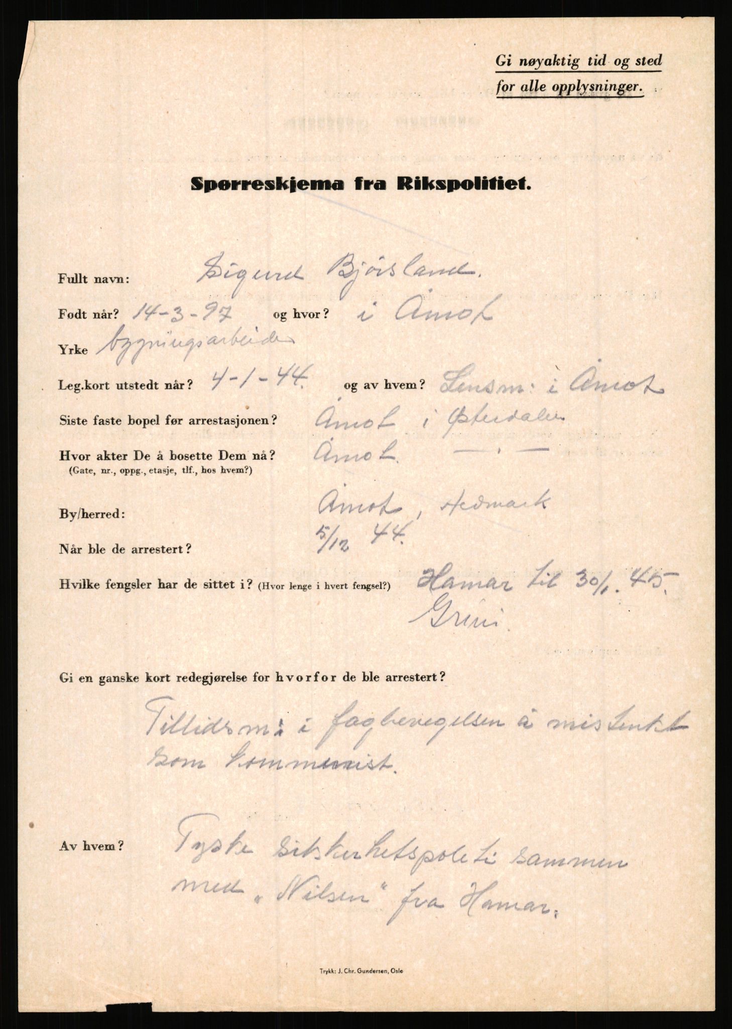 Rikspolitisjefen, AV/RA-S-1560/L/L0002: Berg, Alf - Bråthen, Thorleif, 1940-1945, s. 623