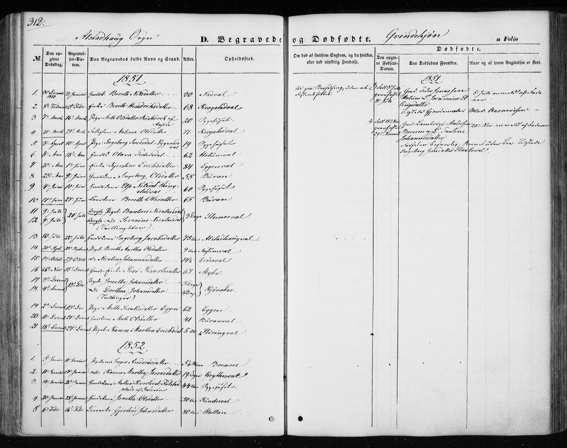 Ministerialprotokoller, klokkerbøker og fødselsregistre - Nord-Trøndelag, SAT/A-1458/717/L0154: Ministerialbok nr. 717A07 /1, 1850-1862, s. 312