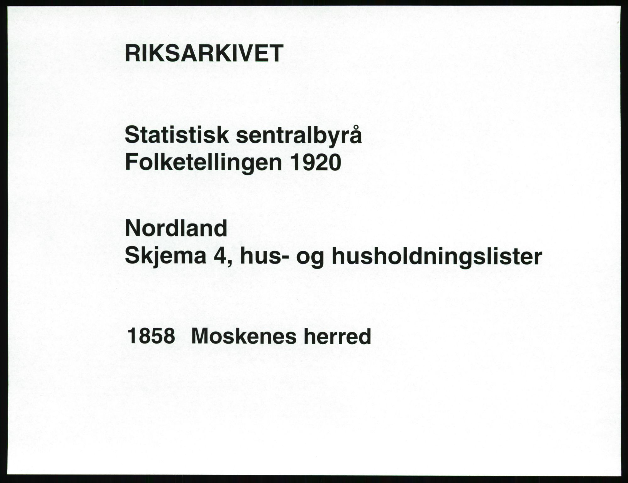 SAT, Folketelling 1920 for 1858 Moskenes herred, 1920, s. 18