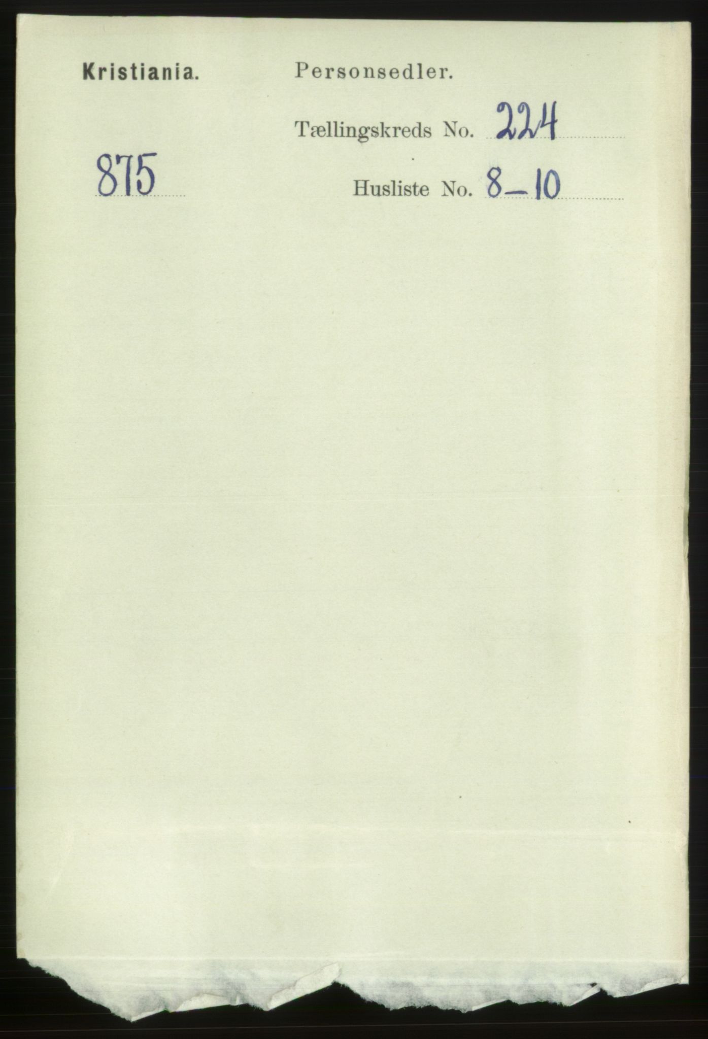 RA, Folketelling 1891 for 0301 Kristiania kjøpstad, 1891, s. 135498