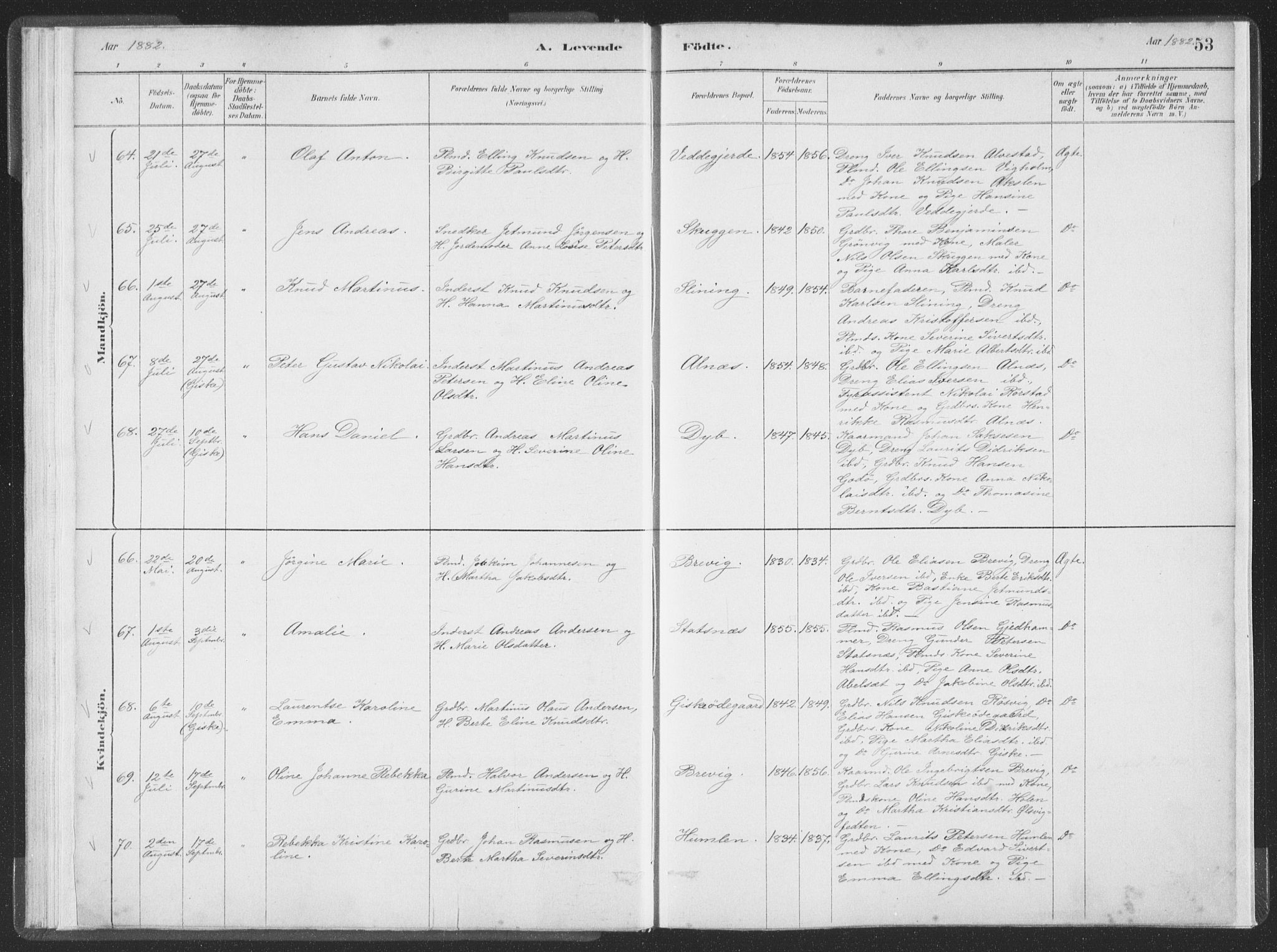 Ministerialprotokoller, klokkerbøker og fødselsregistre - Møre og Romsdal, AV/SAT-A-1454/528/L0401: Ministerialbok nr. 528A12I, 1880-1920, s. 53