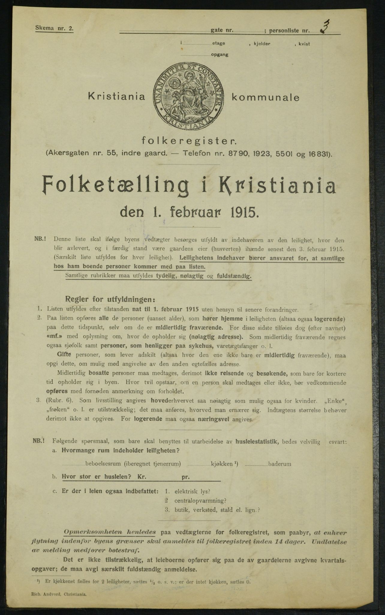 OBA, Kommunal folketelling 1.2.1915 for Kristiania, 1915, s. 9903